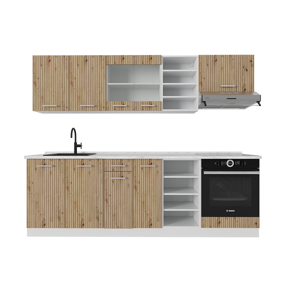 Vicco Küchenzeile R-Line, Artisan Eiche/Weiß, 240 günstig online kaufen