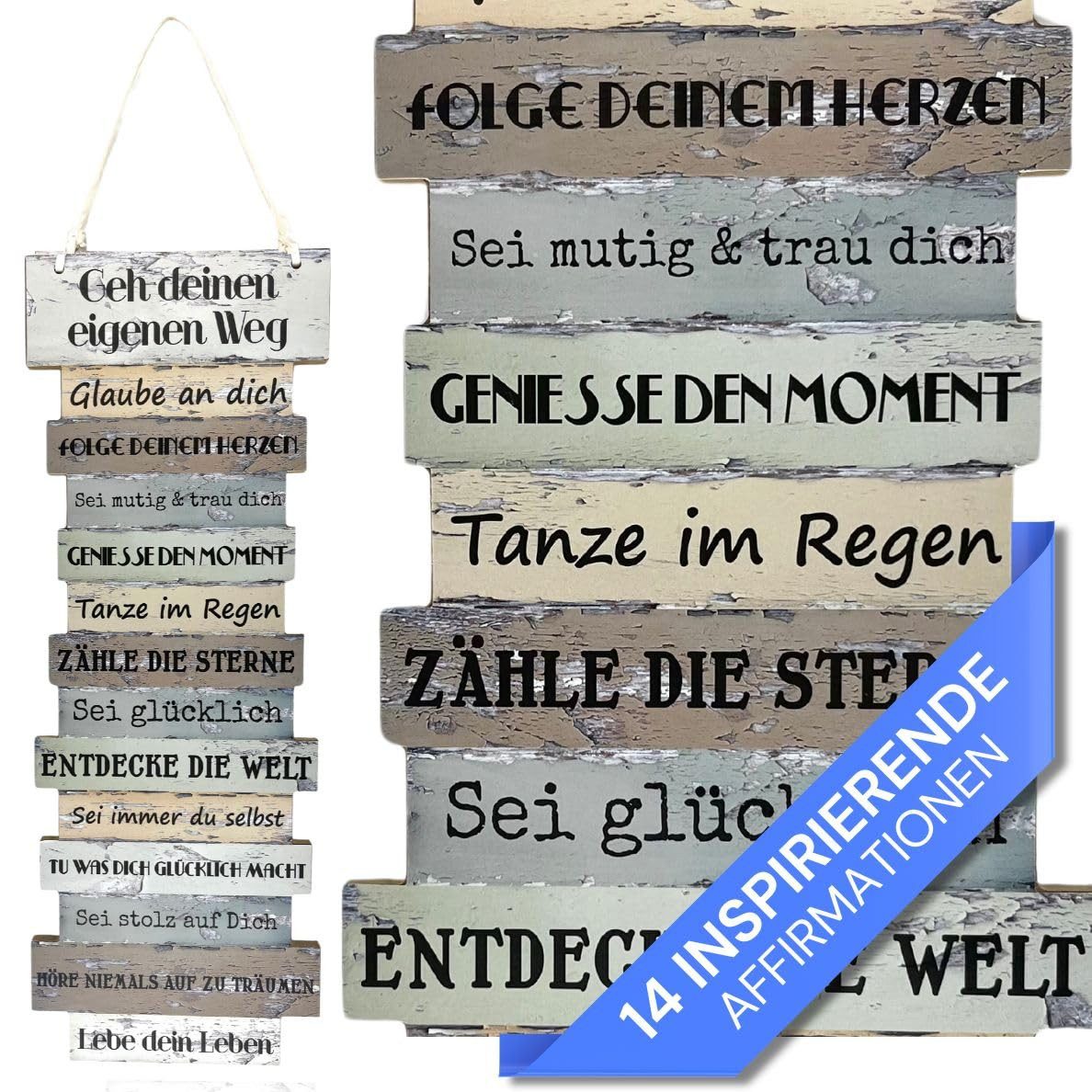 Bada Bing Holzbild Holz Wandschild Lebenseinstellung günstig online kaufen