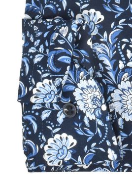 MARVELIS Businesshemd Businesshemd - Modern Fit - ELA - Florales Muster - Blau