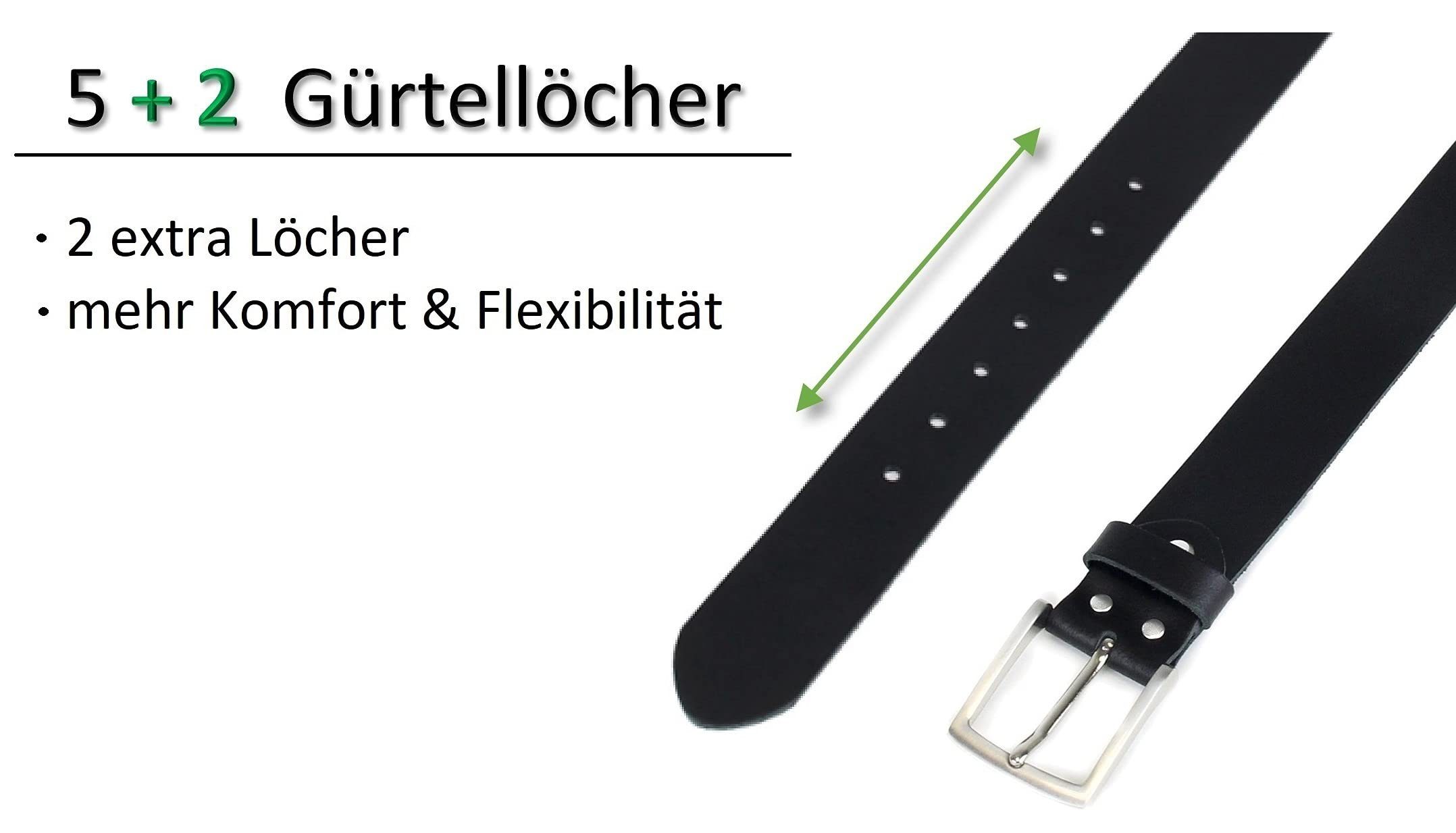 breiter Leder, 3,8 IN kürzbar, Frentree aus Echtleder, Schwarz 100% cm MADE Ledergürtel Gürtel GERMANY aus