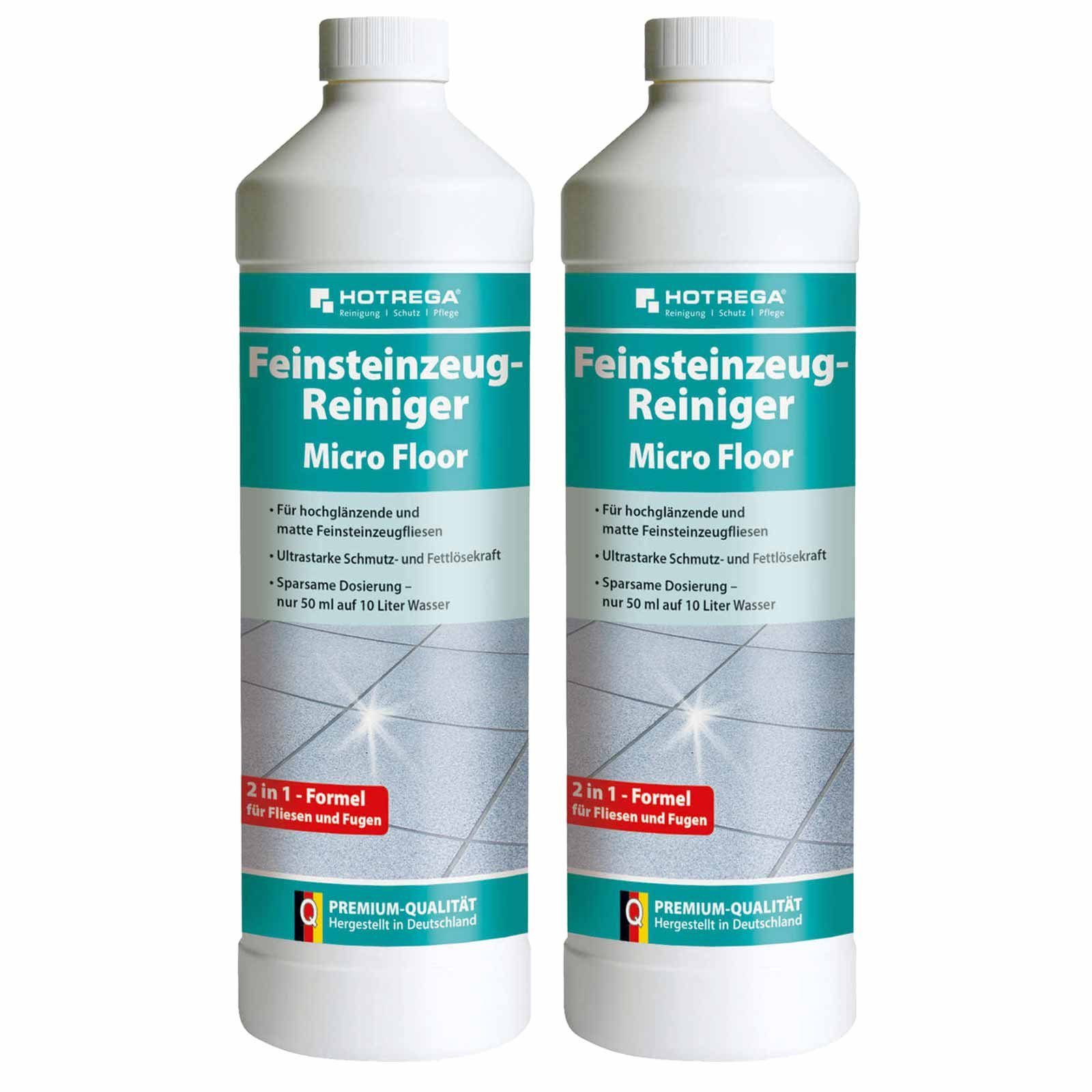 HOTREGA® Feinsteinzeug Reiniger MicroFloor Fliesenreiniger Feinsteinfliese 1L Fussbodenreiniger