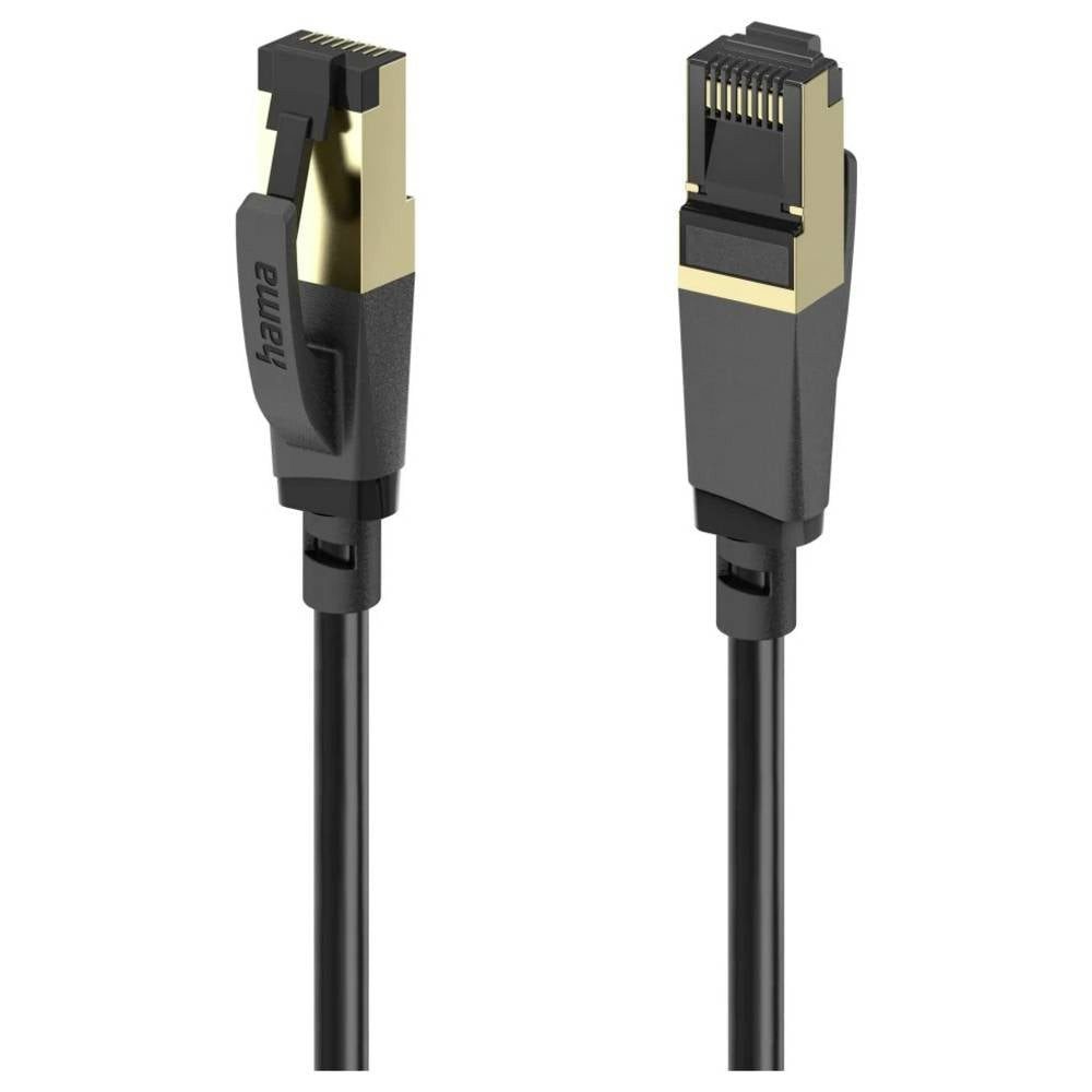 Hama 00202003 RJ45 Patchkabel CAT 8 S/FTP 5 m Schwarz 1 St. LAN-Kabel