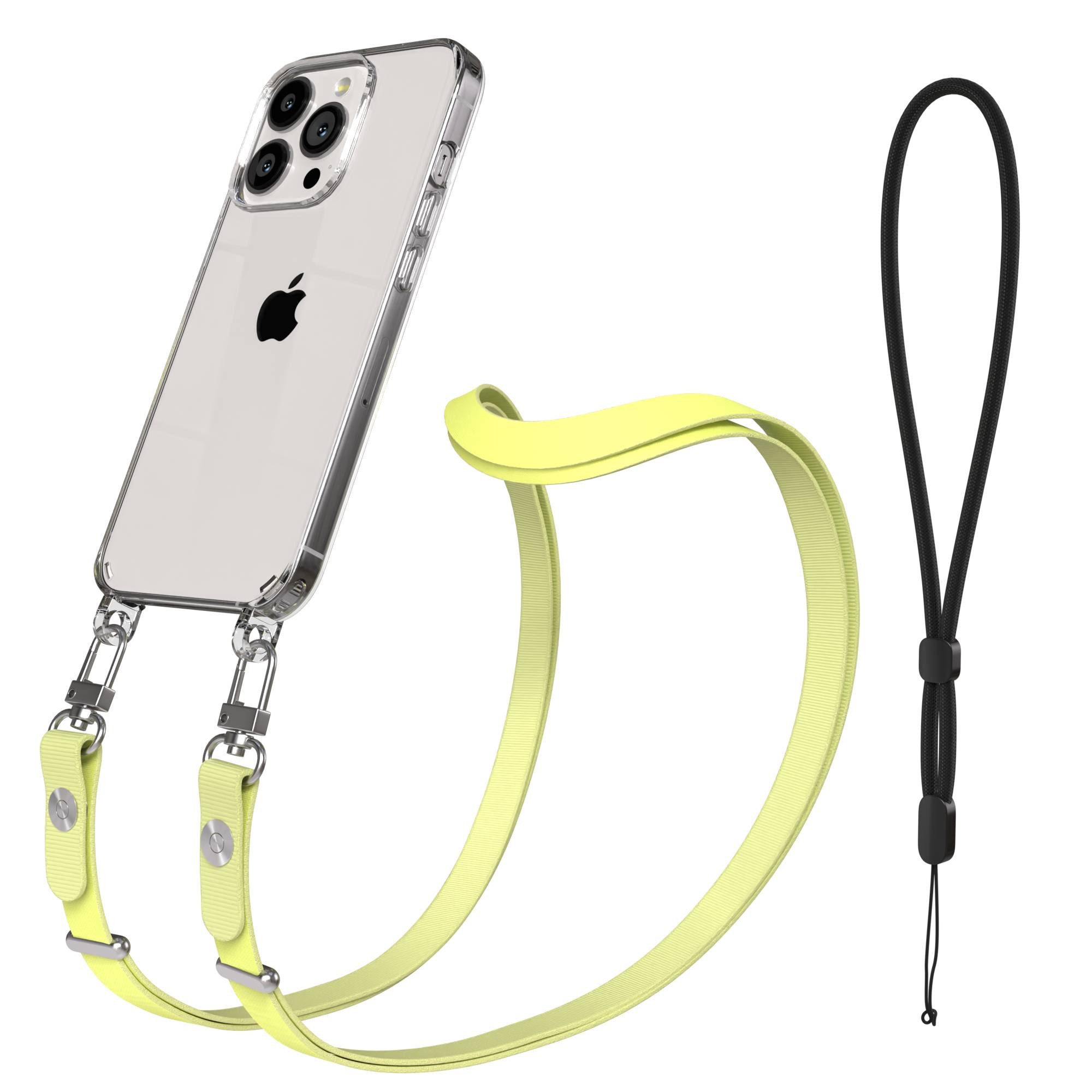 EAZY CASE Handykette für Apple iPhone 13 Pro Handyhülle mit Handyband magnetisch, Handyband in Gelb mit Magnetverschluss für 2x2 Hüllen