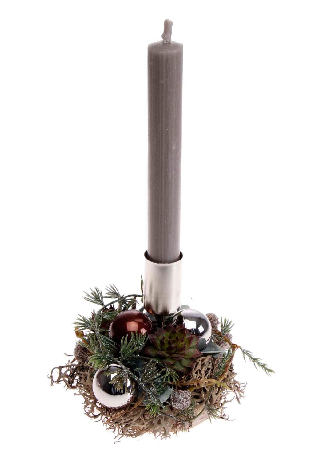 CreaFlor Home Adventsdeko, Handarbeit, Grau, Adventskranz, H: 26cm