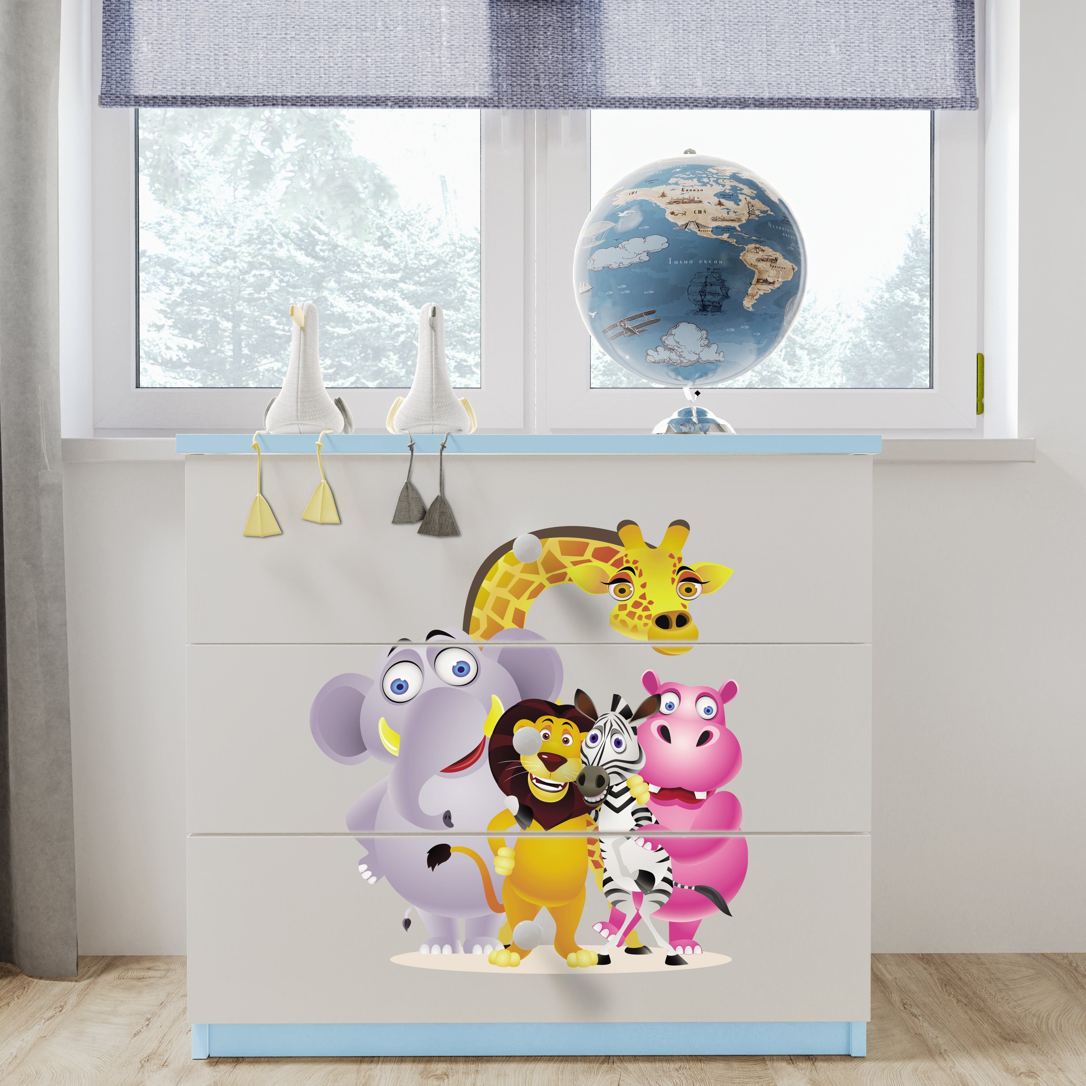 Bjird Kommode Babydream (mit 3 Schubladen), Breite 80 cm, verschiedene Farben und Motive