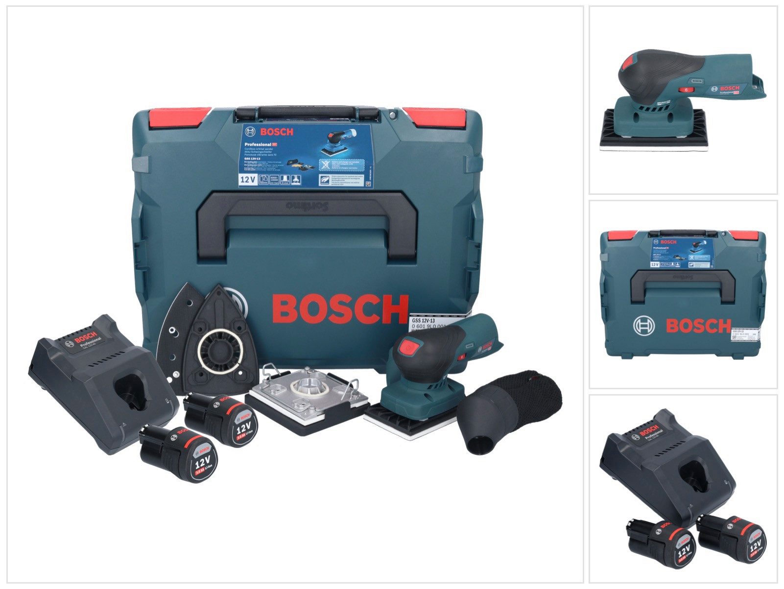 Bosch Professional Akku-Schwingschleifer GSS 12V-13 Professional Akku Орбитальная шлифовальная машина 12 V + 2x Akku 3,0 Ah +