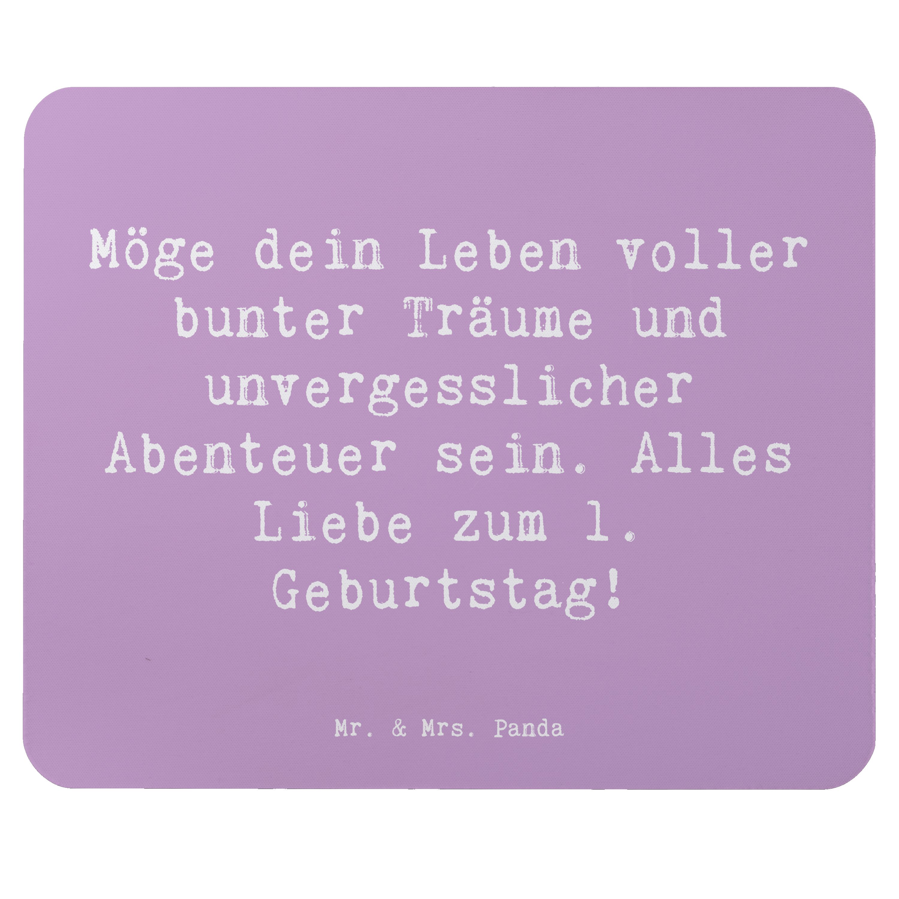 Mauspad Spruch Alles Liebe zum 1. Geburtstag - Lavendeltraum - Geschenk, Comp