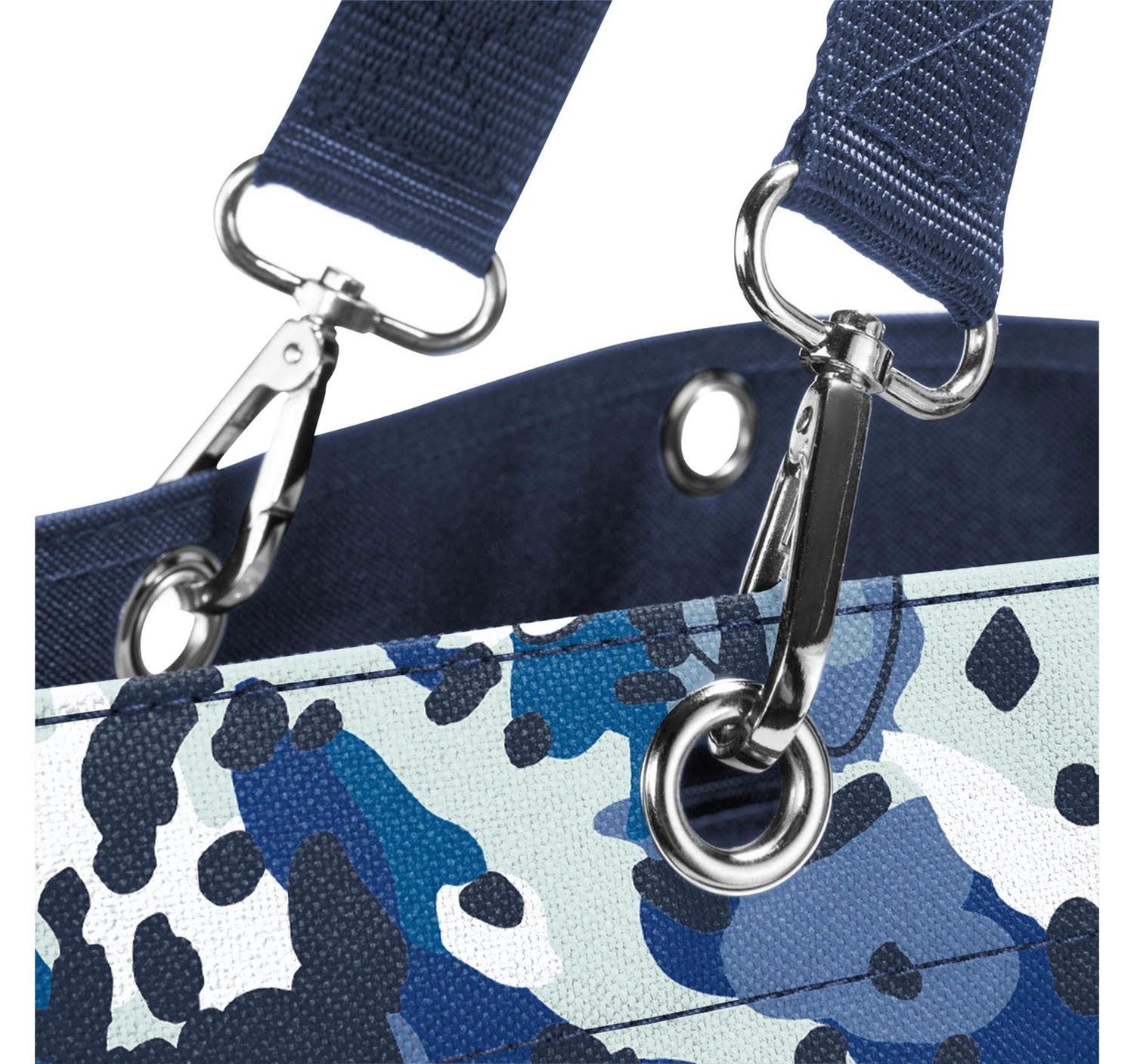 REISENTHEL® Tragetasche SHOPPER XL, Blau, Weiß, florales Muster, Polyester (1-tlg), mit Reißverschluss, wasserabweisend