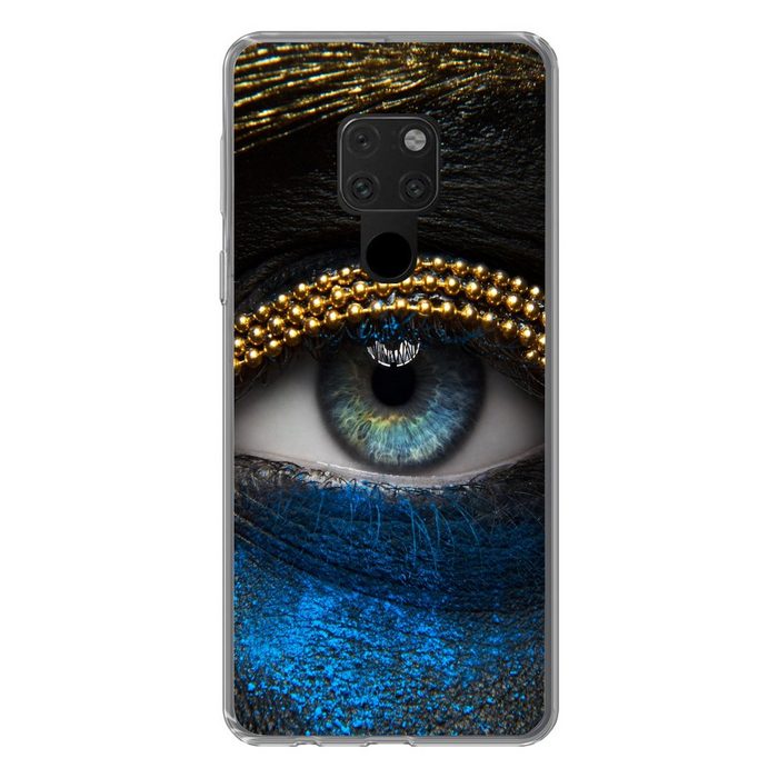MuchoWow Handyhülle Frau - Augen - Make-up - Luxus - Gold Phone Case Handyhülle Huawei Mate 20 Silikon Schutzhülle