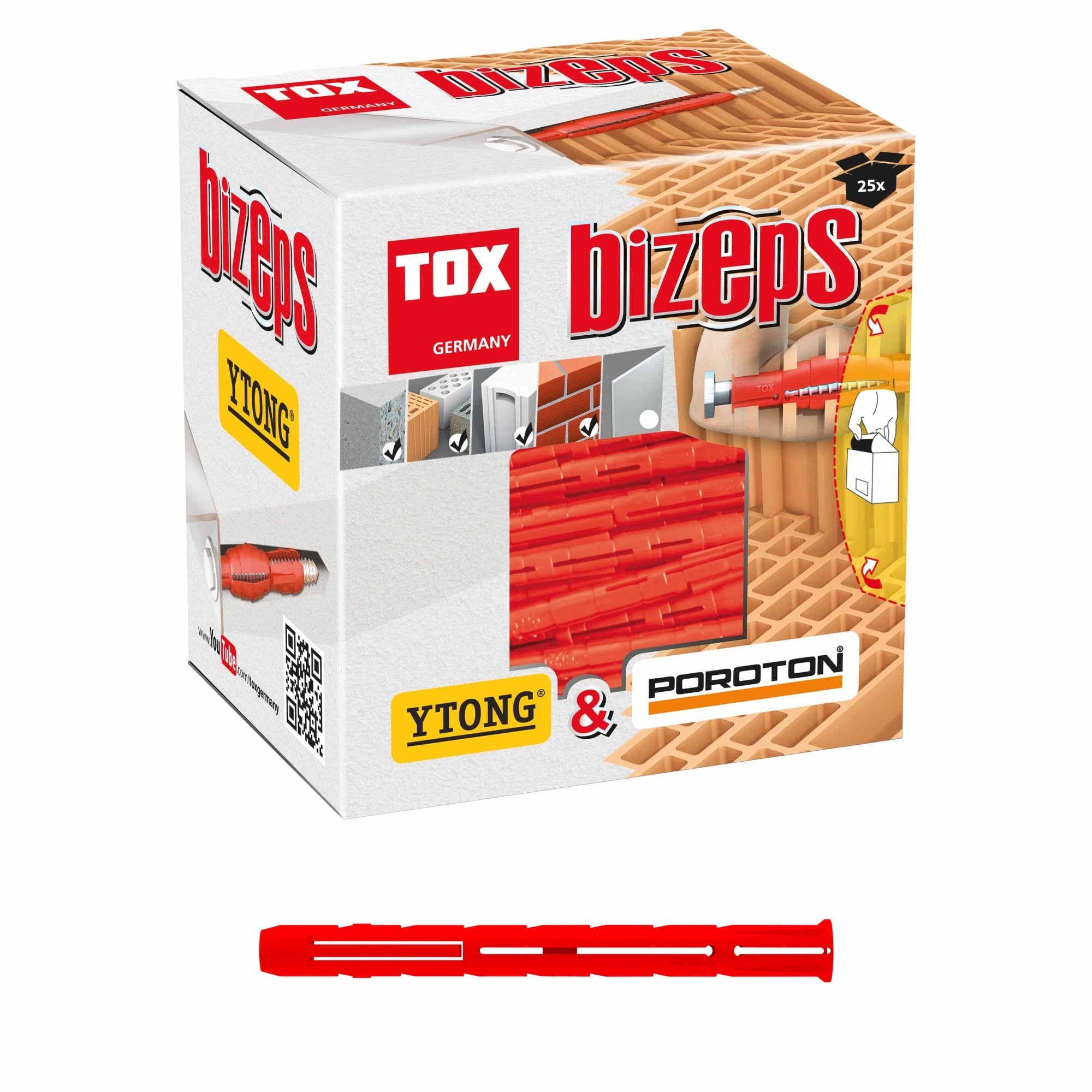 TOX-DÜBEL-TECHNIK Spreizdübel, TOX Parallel-Spreizdübel Bizeps - 100% Nylon 12 mm