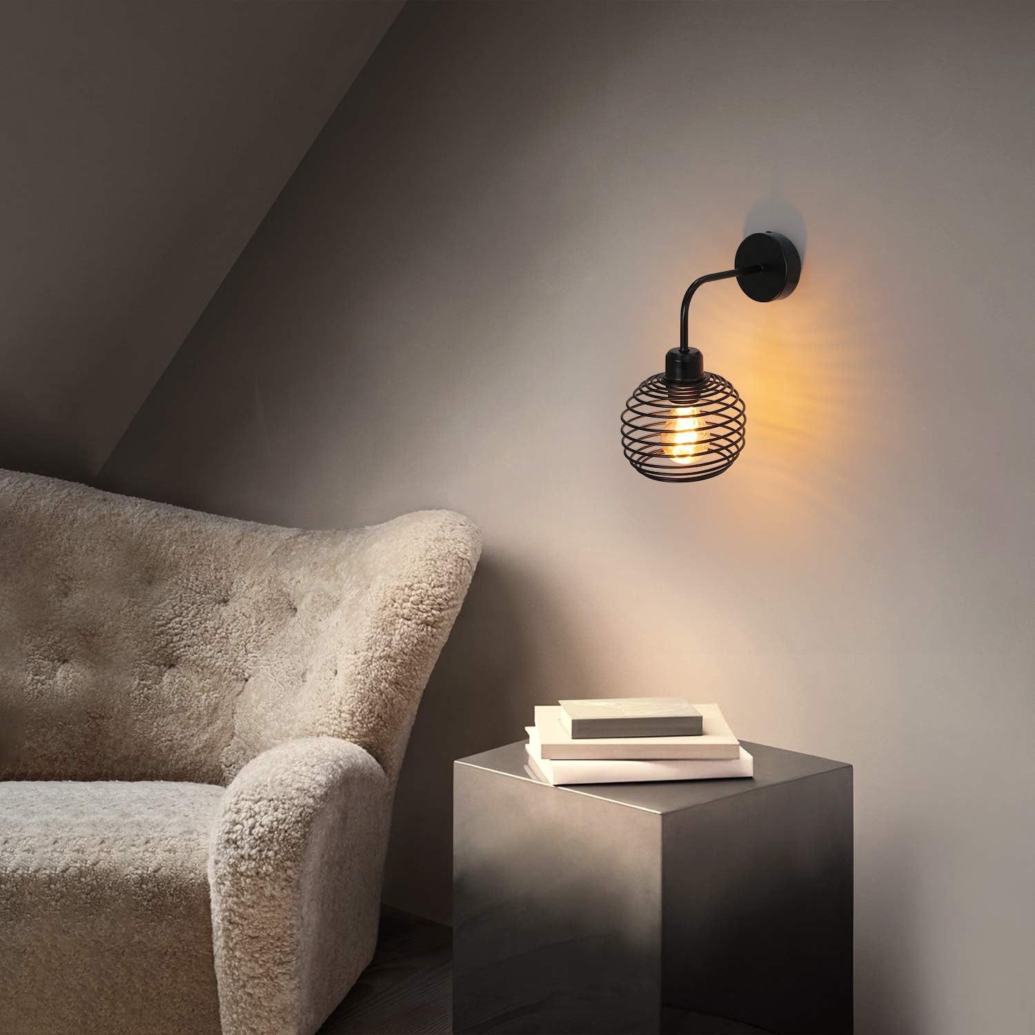 Nettlife Wandleuchte Wandleuchte Vintage Innen Wandlampe Retro, LED wechselbar, Wohnzimmer Schlafzimmer Küche Esszimmer Treppe Bar Industrial