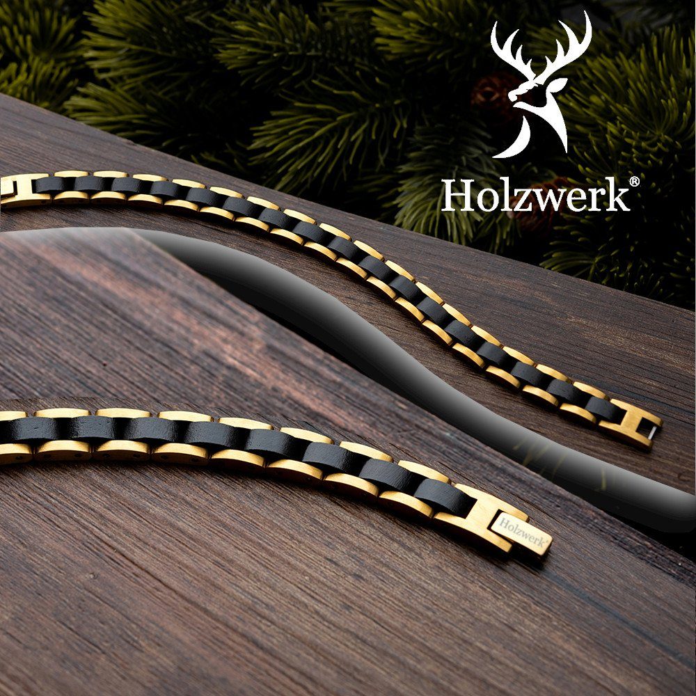 Holzwerk Edelstahlarmband Designer Holz Armband, Armkette günstig online kaufen
