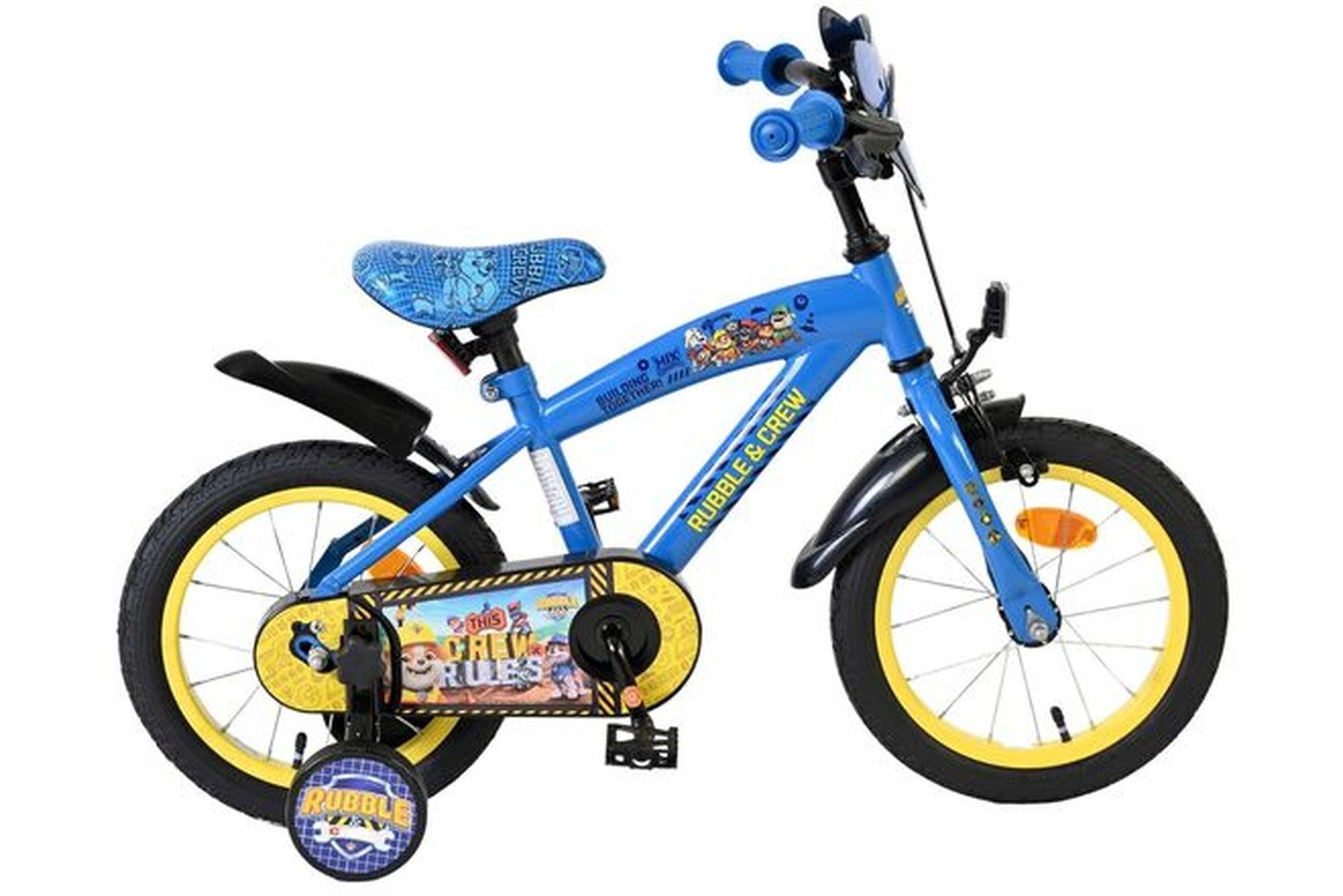 Kinderfahrrad Rubble & Crew 14 Zoll Jungen Blau - Hand & Rücktrittbremse, Stützräder