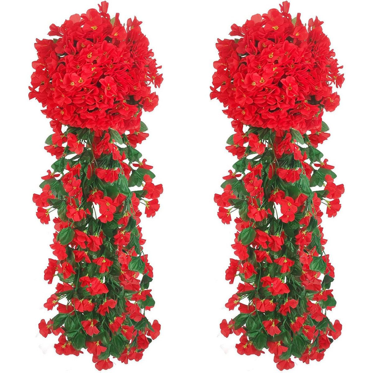 Kunstpflanze 2 Stück Künstlich Hängende Blumen, Blauregen Efeublumen Glyzinien, TUWENA, Kunstblumen Veilchen Hgende Blumen für Außen Innen Hochzeit Terrasse