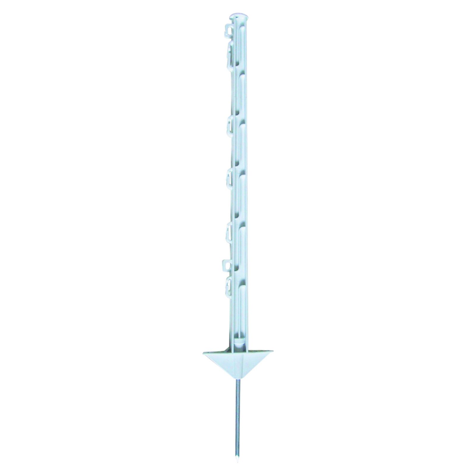 Electra Zaunpfosten Electra Kunststoffpfahl 75 cm mit Doppeltritt, weiß, 40 Stück Weide...
