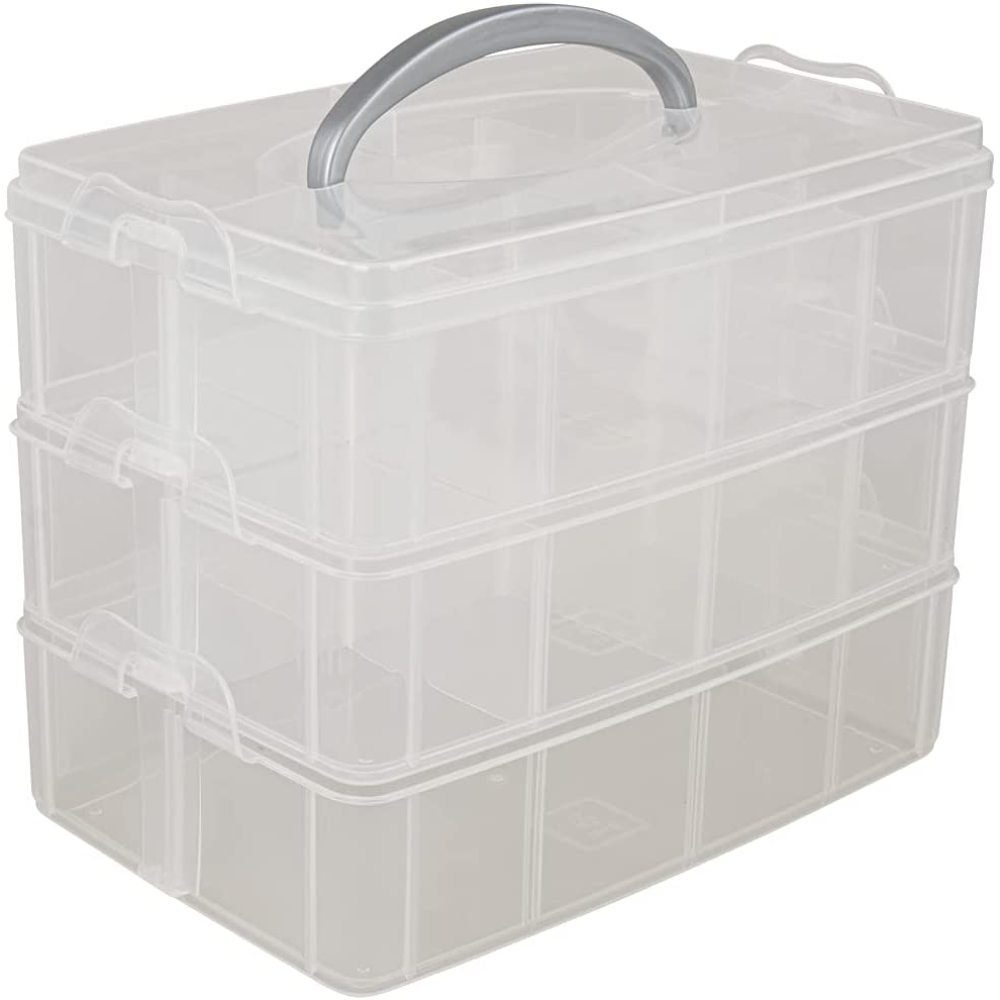 Jormftte Aufbewahrungsdose Fächer Sortierbox, Plastik Aufbewahrungsbox mit  Tragegriff, praktisch Sortier für Verschiedene Kleinteile