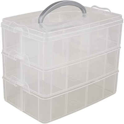 Jormftte Aufbewahrungsdose »Fächer Sortierbox, Plastik Aufbewahrungsbox mit Tragegriff, praktisch Sortier für Verschiedene Kleinteile«
