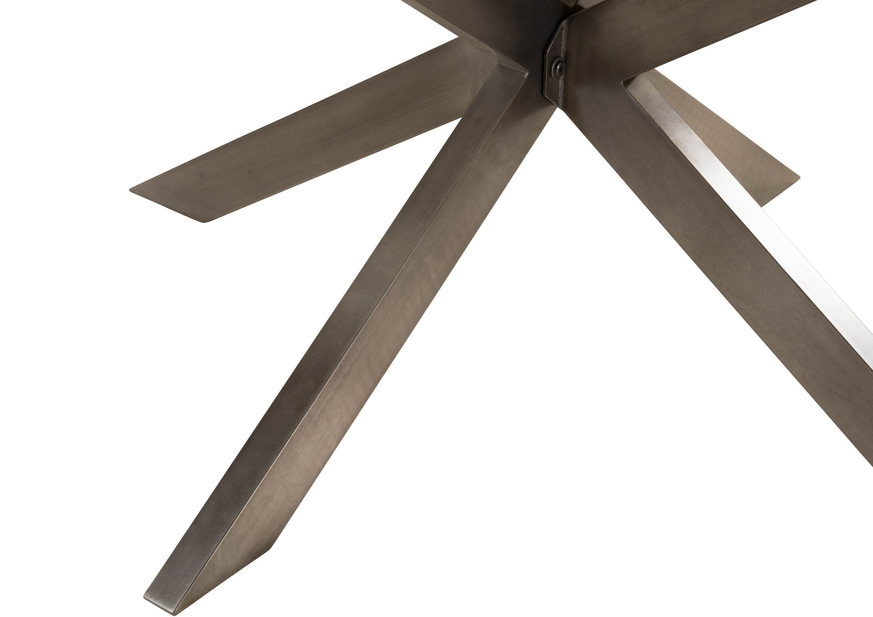 Massivmoebel24 Esstisch BARCELONA (Massivholz, Massivholztisch), Esstisch rund ⌀ 137 cm Marmor weiß / Kreuzgestell Eisen Antik Grau