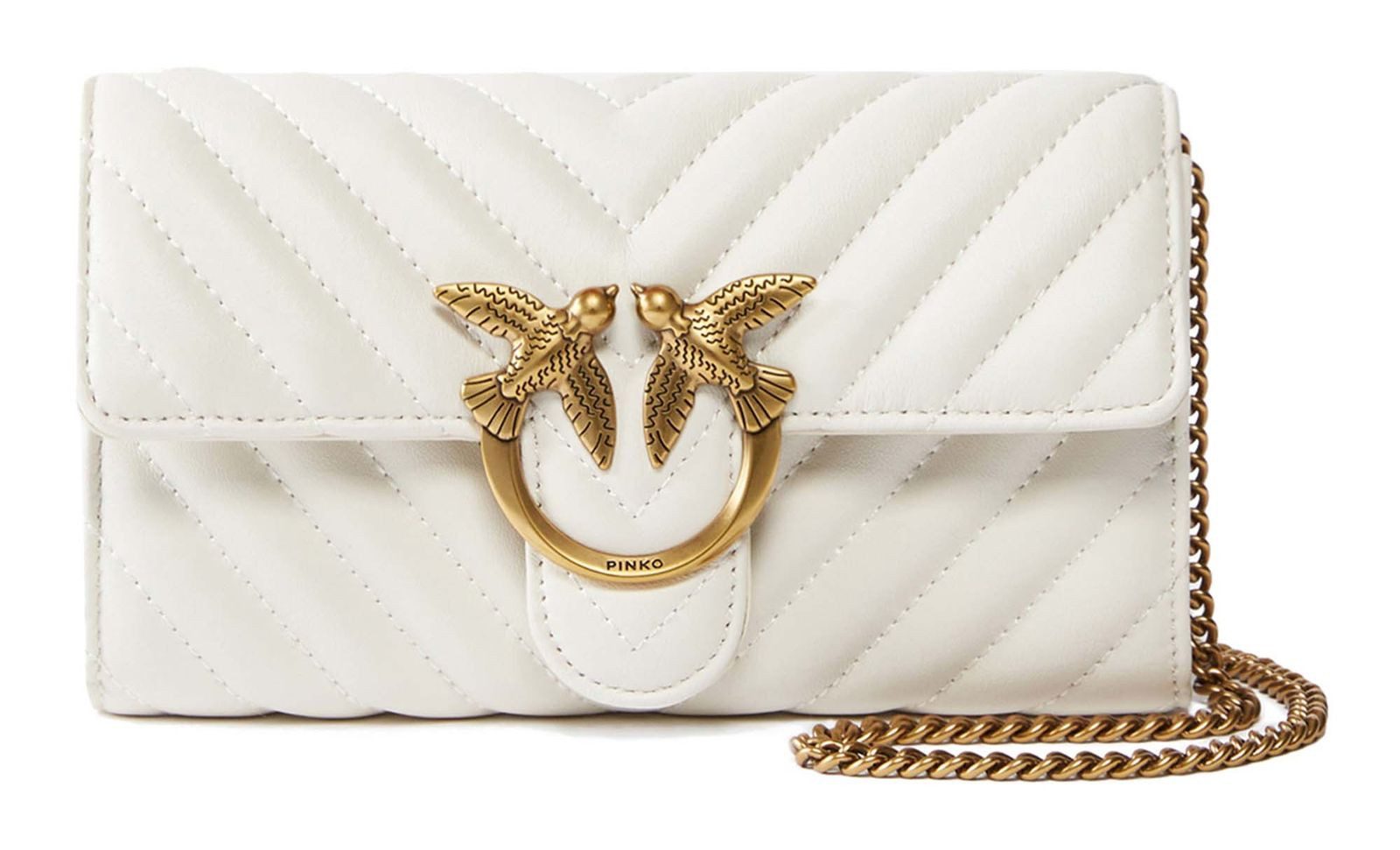 PINKO Umhängetasche Mini Icon Wallet C Nappa Chevron, aus echtem Schafsleder