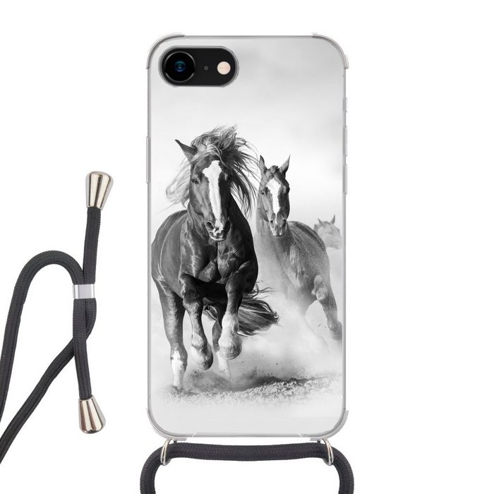 MuchoWow Handyhülle Pferde - Tiere - Illustration Handyhülle Telefonhülle Apple iPhone 8