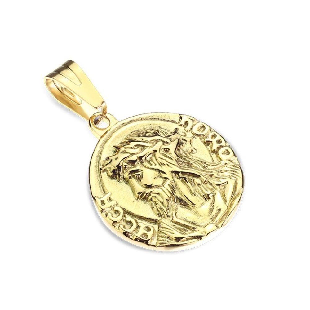 BUNGSA Anhänger Set Anhänger Jesus mit Gebet gold aus Edelstahl Unisex (1-tlg), Pendant Halsketten
