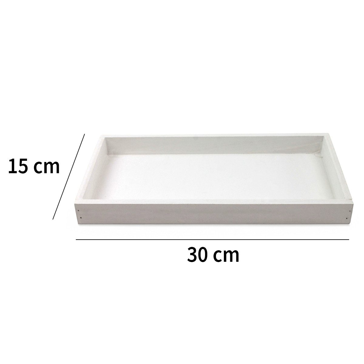 matches21 HOME & HOBBY Dekoschale Holz Servier-Tablett rechteckig weiß 30 x günstig online kaufen