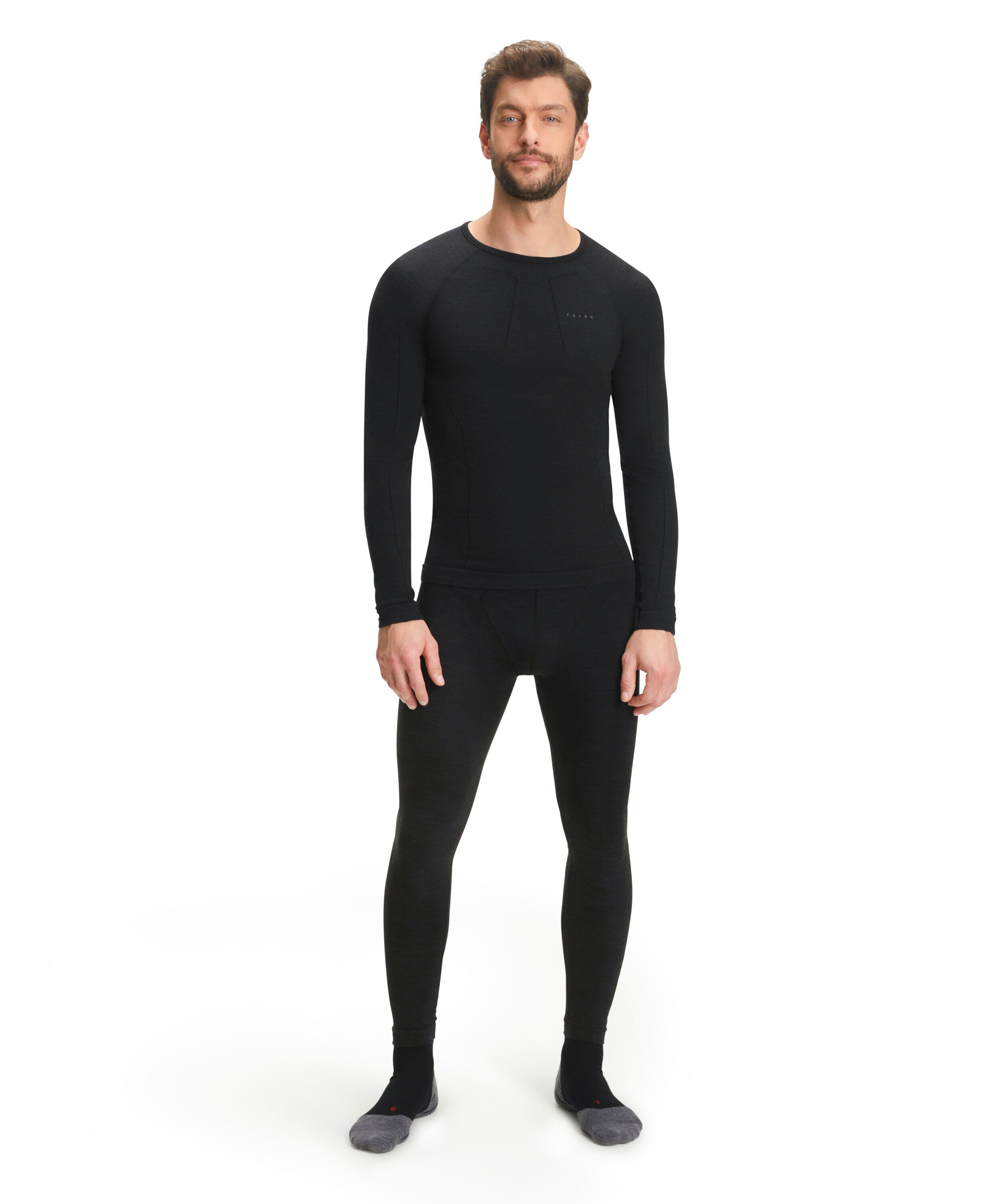 Thermounterhose (3000) sehr kalte FALKE kalte black (1-St) aus bis für Merinowolle Temperaturen Wool-Tech