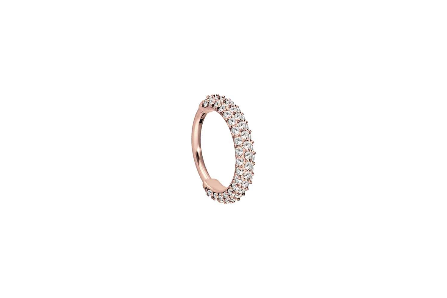 PIERCINGLINE Nasenpiercing Chirurgenstahl Segmentring Clicker KRISTALLRAND günstig online kaufen