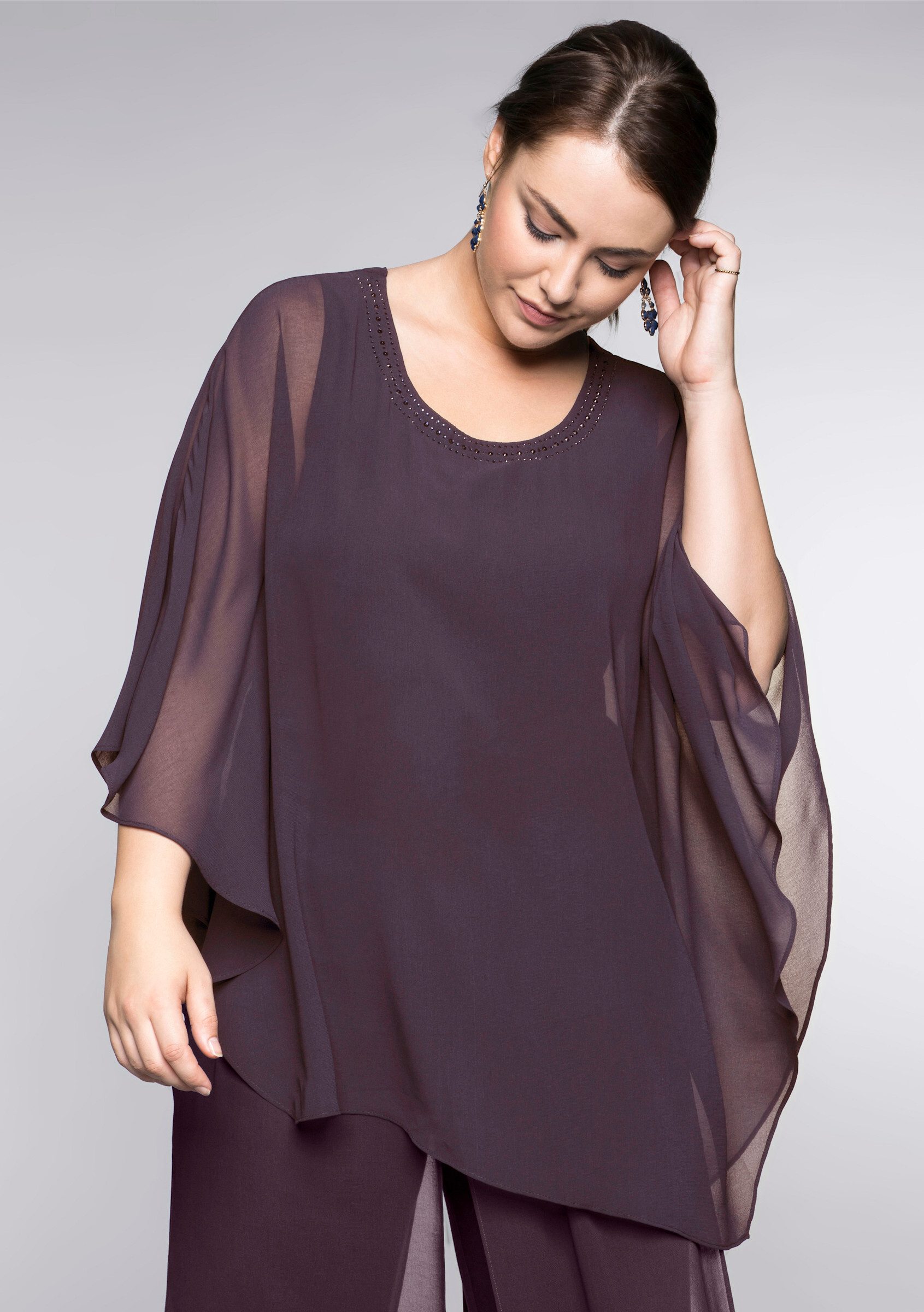Sheego Klassische Bluse Tunika 3/4-Arm