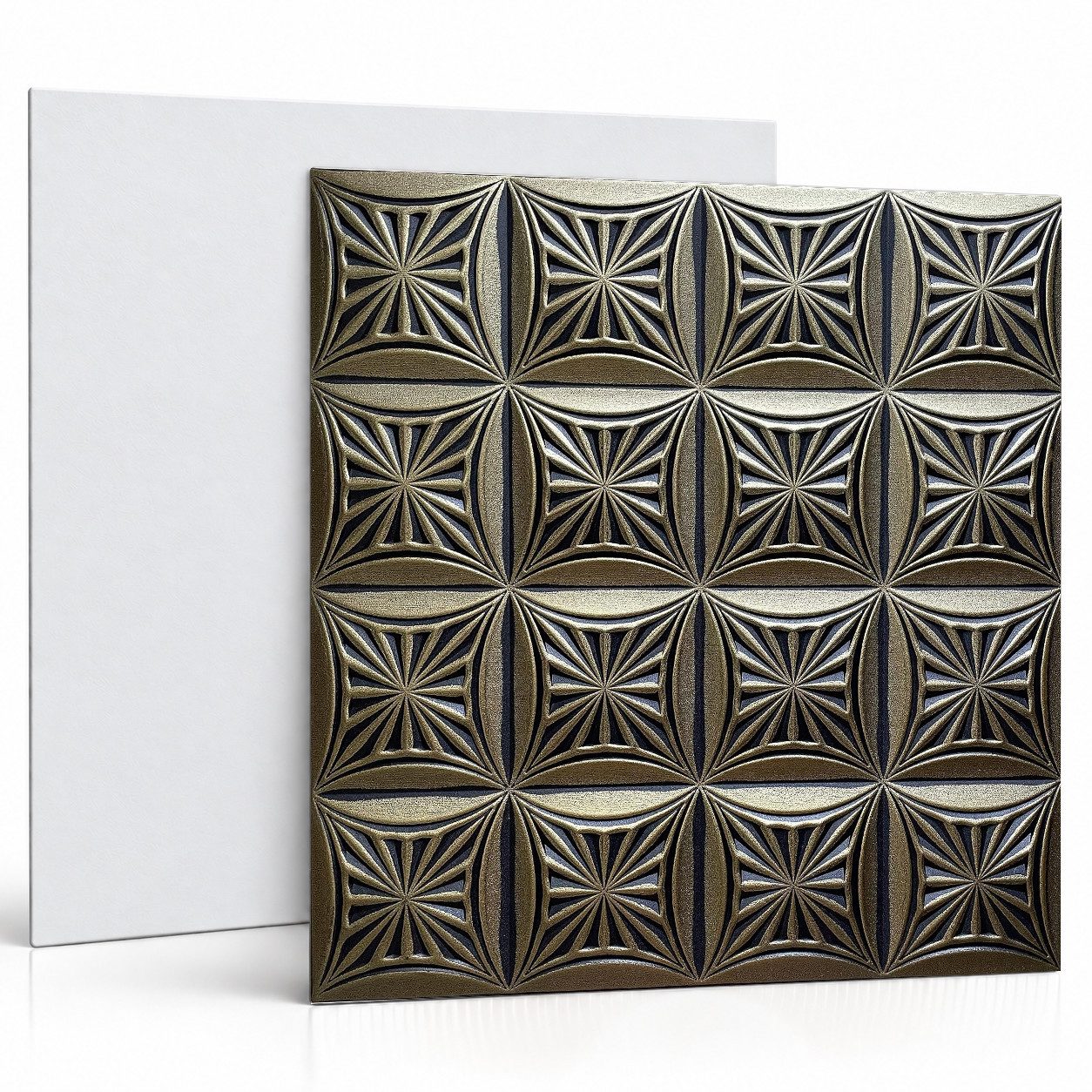 IKHEMalarka 3D Wandpaneel aus Polystyrol Styropor XPS, BxL: 50,00x50,00 cm, 0,25 qm, Paneelen für Wand & Decken 50x50cm