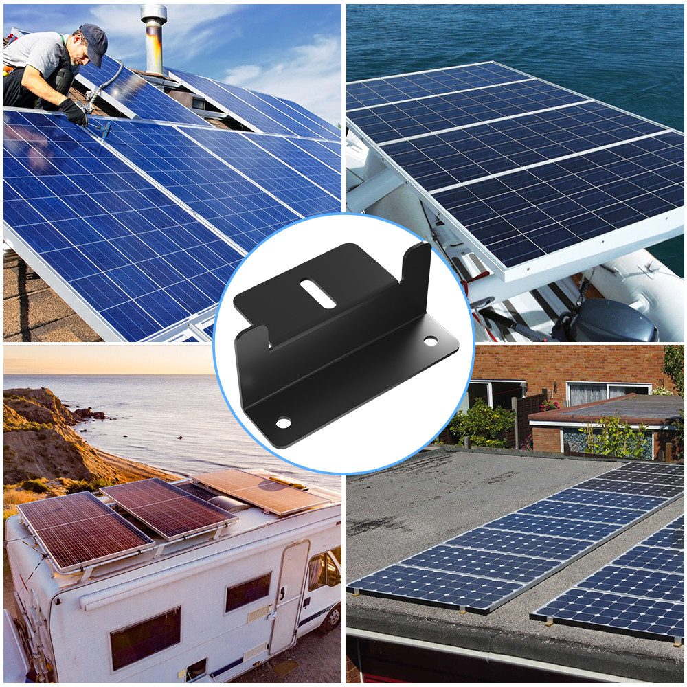 Rhein Beleuchtung Solarmodul-Halterung Solarpanel Halterung 4er Set aus Aluminium, Z-Montagewinkel, (bis 45 Zoll, Set, 4-tlg., Montageset für Wohnmobil, Boot, D – Bild 5 von 5