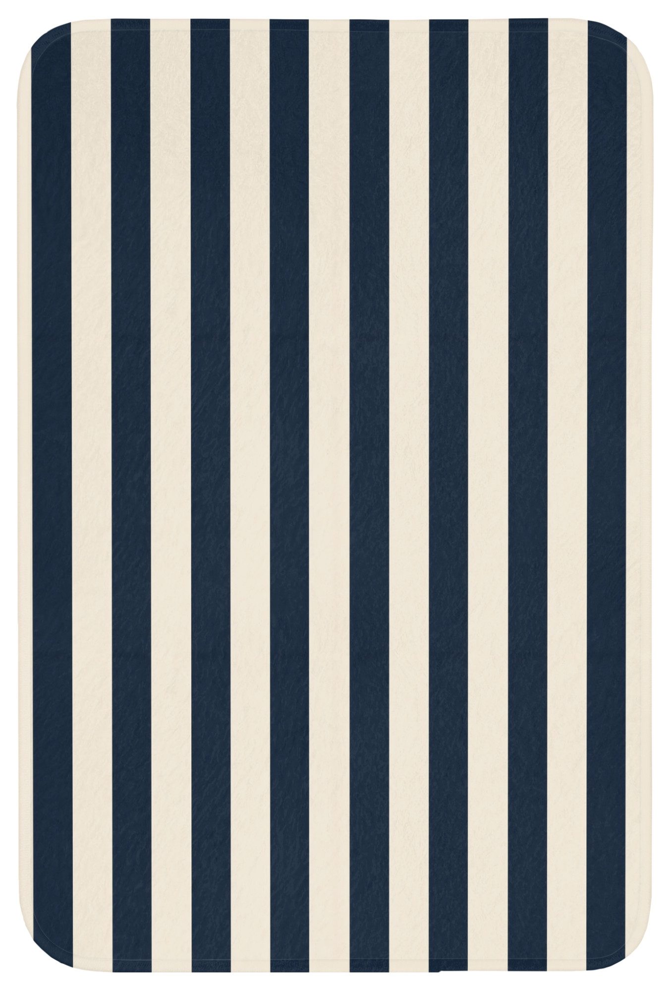 OnlyWow Badematte Vertikale Streifen - Blau - Creme, Höhe 10 mm, Polyester, Rechteckig, Badezimmerteppich, Badteppich, Rutschfest, Duschvorleger, Duschmatte