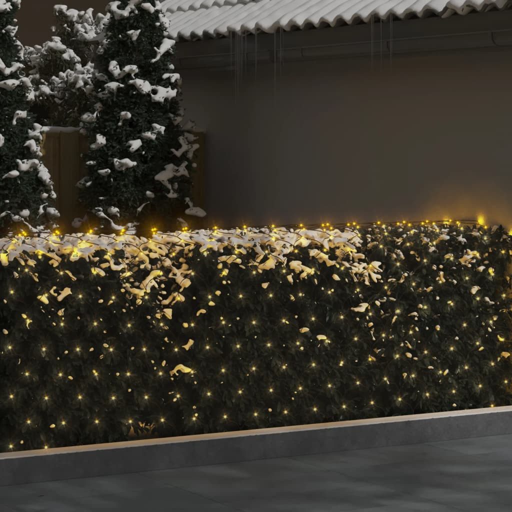 vidaXL Lichterschlauch LED-Lichternetz Warmweiß 3x2 m 204 LEDs Indoor Outdoor