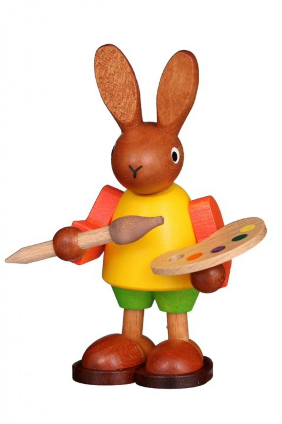 Christian Ulbricht Osterhase Christian Ulbricht Hase mit Farbpalette, Handarbeit aus dem Erzgebirge