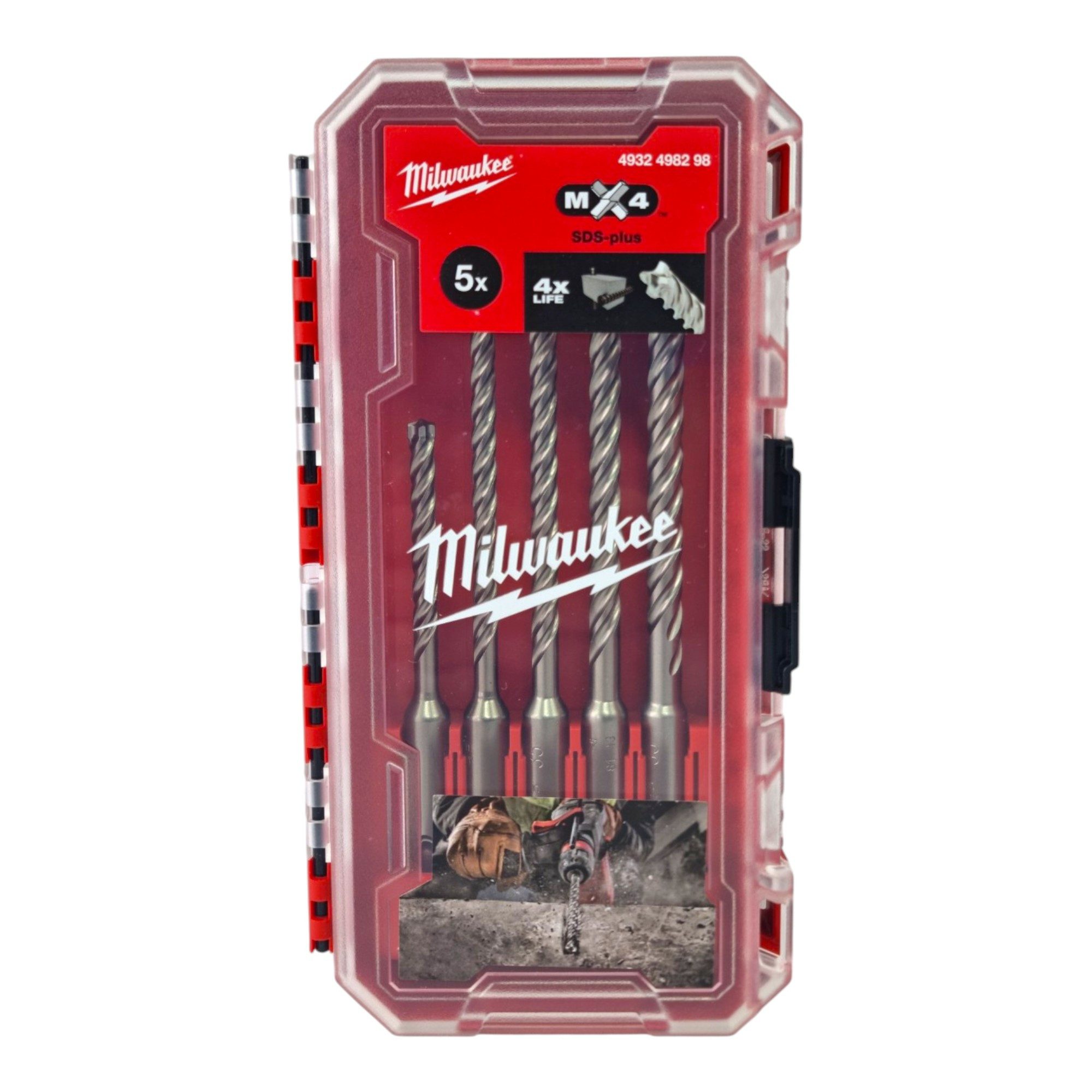 Milwaukee Bohrersatz SDS Plus MX4 Bohrer Set 5 teilig 4 Cut 5,5 - 8 mm (4932498298)