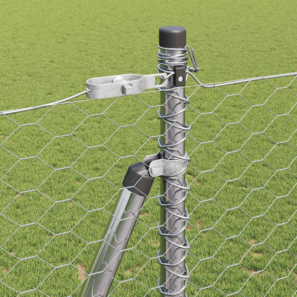 vidaXL Zaunpfosten Silber, (1-St)