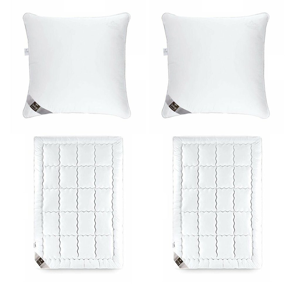 SEI Design Einziehdecke DeLuxe SWAN-SET: Bettdecke Winter 2X 135x200 + 2x 80x80 Kopfkissen, ähnlich wie Daunen