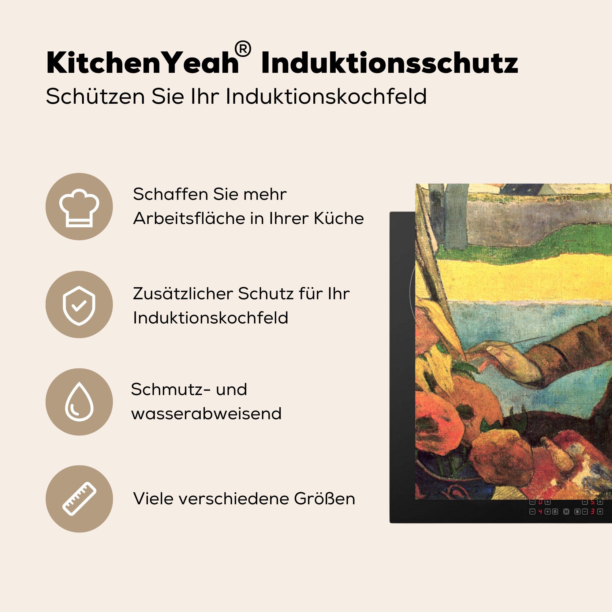 MuchoWow Herdblende-/Abdeckplatte Vinyl, cm, Sonnenblumenmaler küche Gemälde (1 tlg), 78x78 Gogh, für von Der Vincent van Ceranfeldabdeckung, - Arbeitsplatte