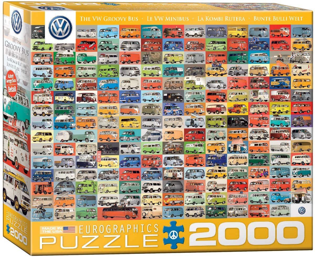 empireposter Puzzle Volkswagen Busse, Bullis und Transporter - 2000 Teile Puzzle Format 67,6x96,8 cm, Puzzleteile