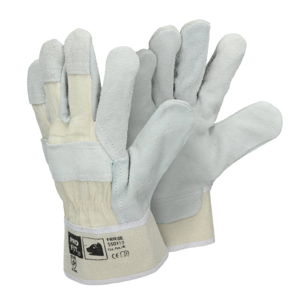 Gartenhandschuhe Germany 48 ECD Arbeitshandschuh-Set Natur Paar Leder Handschuhe 8/M Pro-Fit® Größe Schutzhandschuhe Canvas-Stulpe Rindspalt Rindspaltleder-Handschuhe