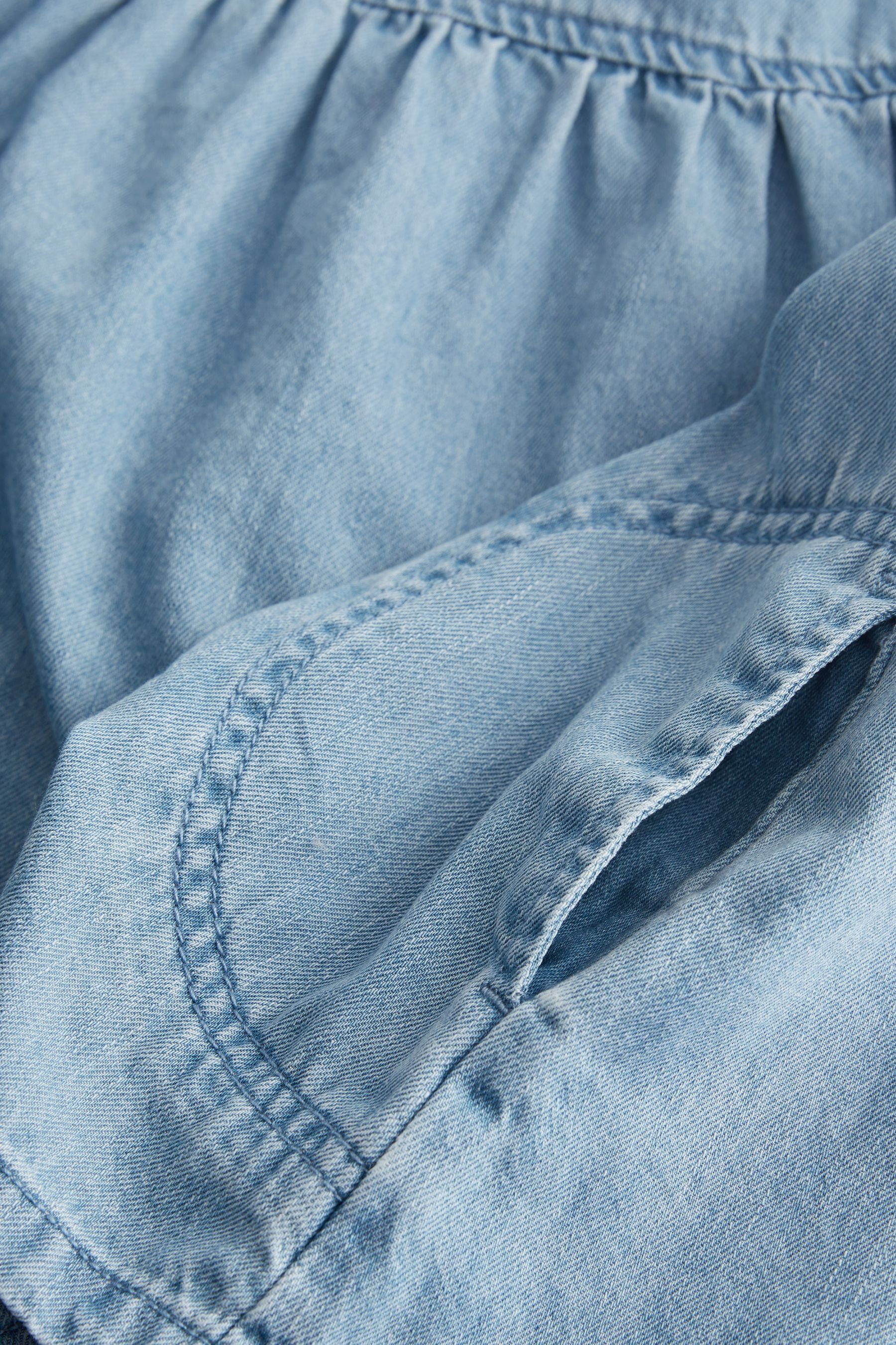 Next Jeanskleid Relaxed (1-tlg) Denim Fit Blue Baumwollkleid