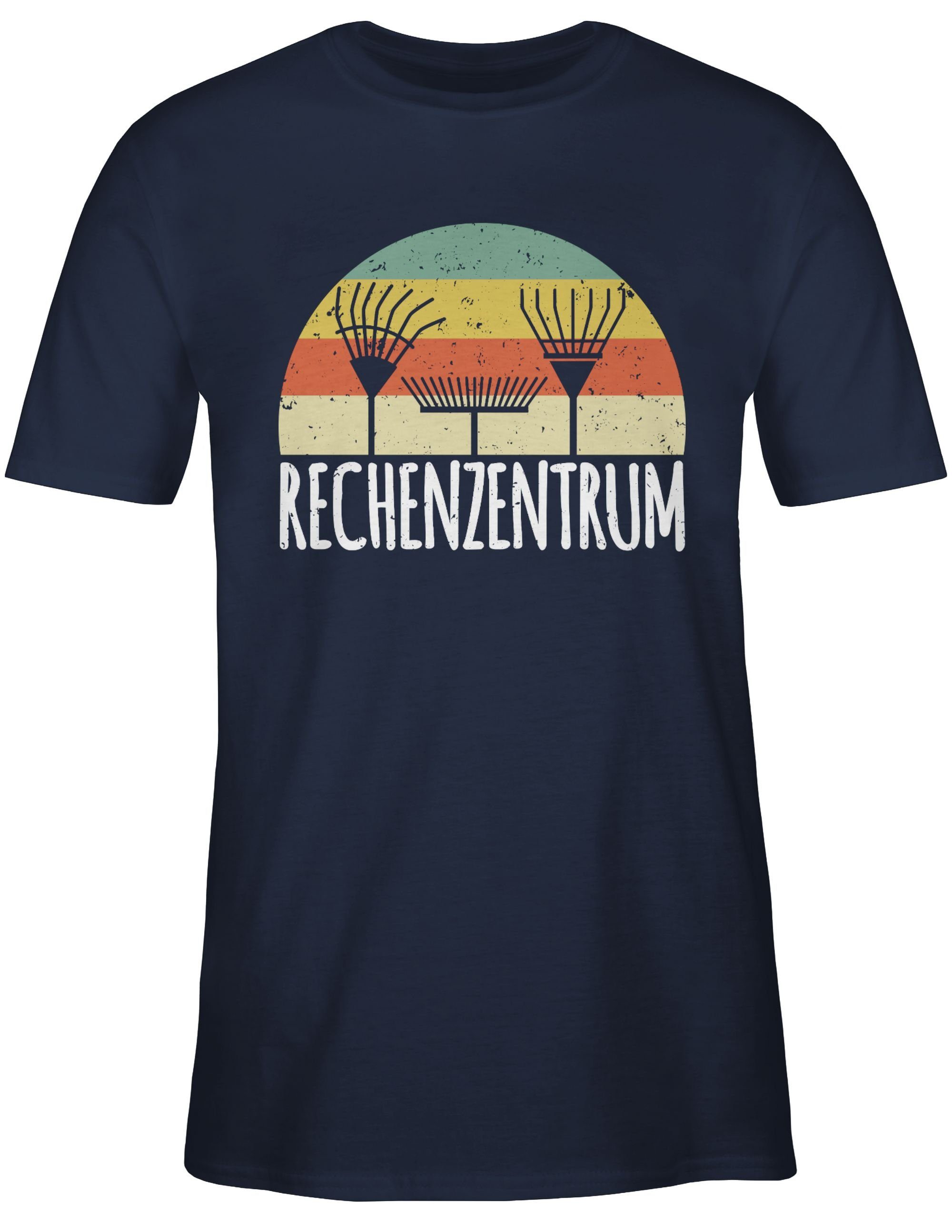 Hobby Shirtracer Navy T-Shirt 03 weiß - Rechenzentrum Blau Outfit