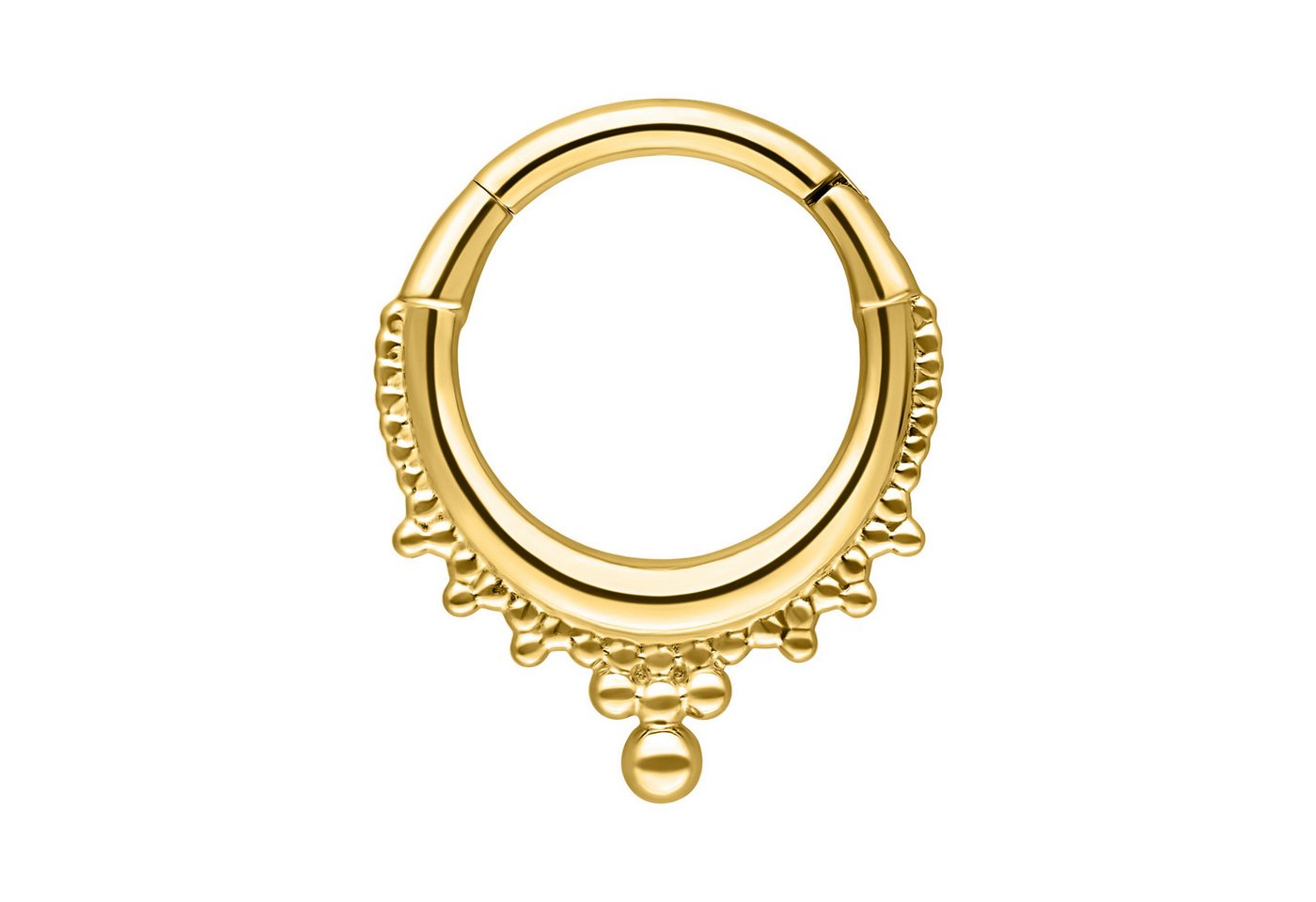 Wildcat Nasenpiercing Crown Clicker für Ohr, Nase, Lippe, Bauchnabel, 1 Stück, Chirurgenstahl 316L - wasserfest, hautverträglich, Gold