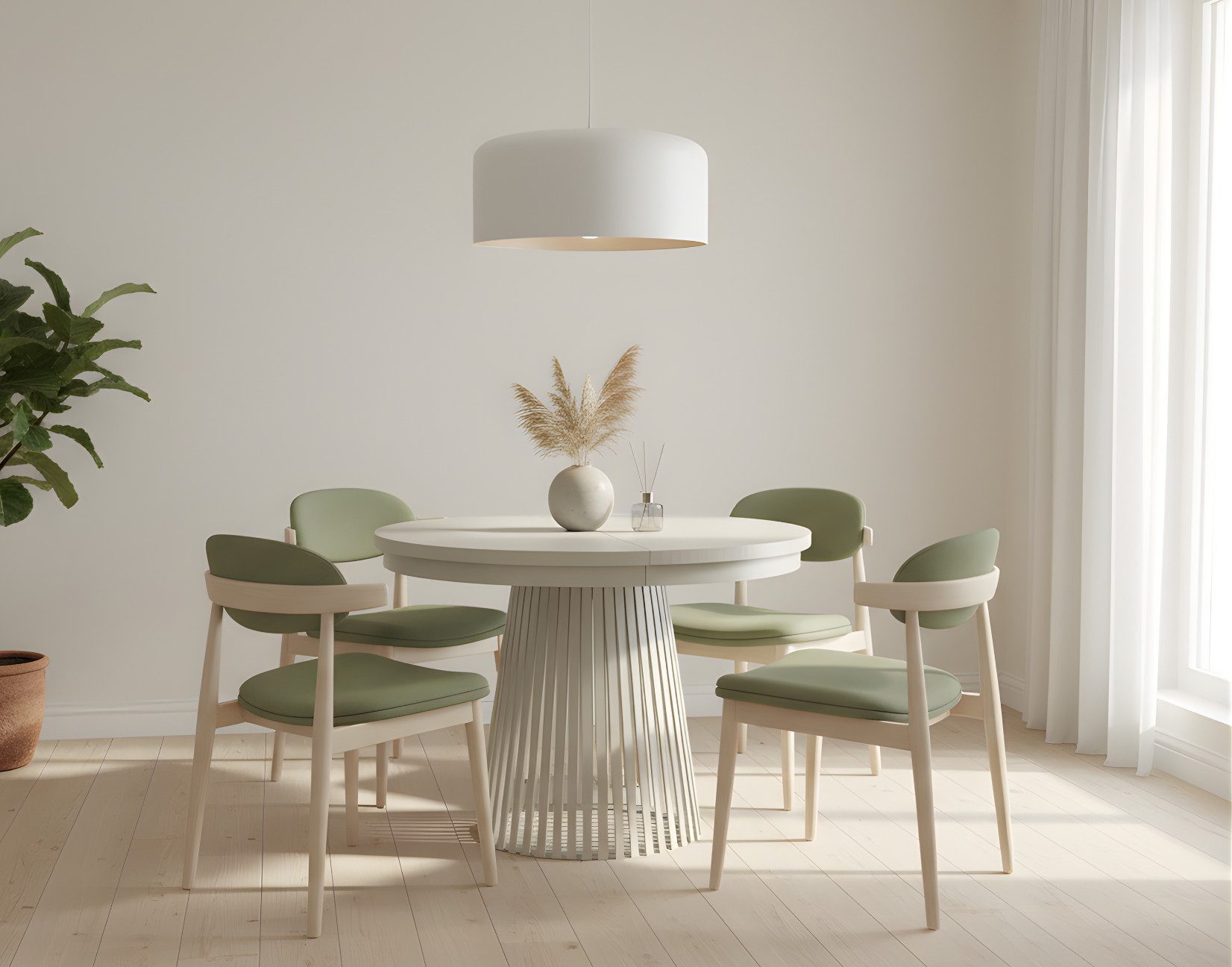 yourhouse24 Esstisch Ausziehbarer Tisch GARDA mit geriffelter Struktur (Ausziehbarer runder Tisch), Breite 100-180 cm