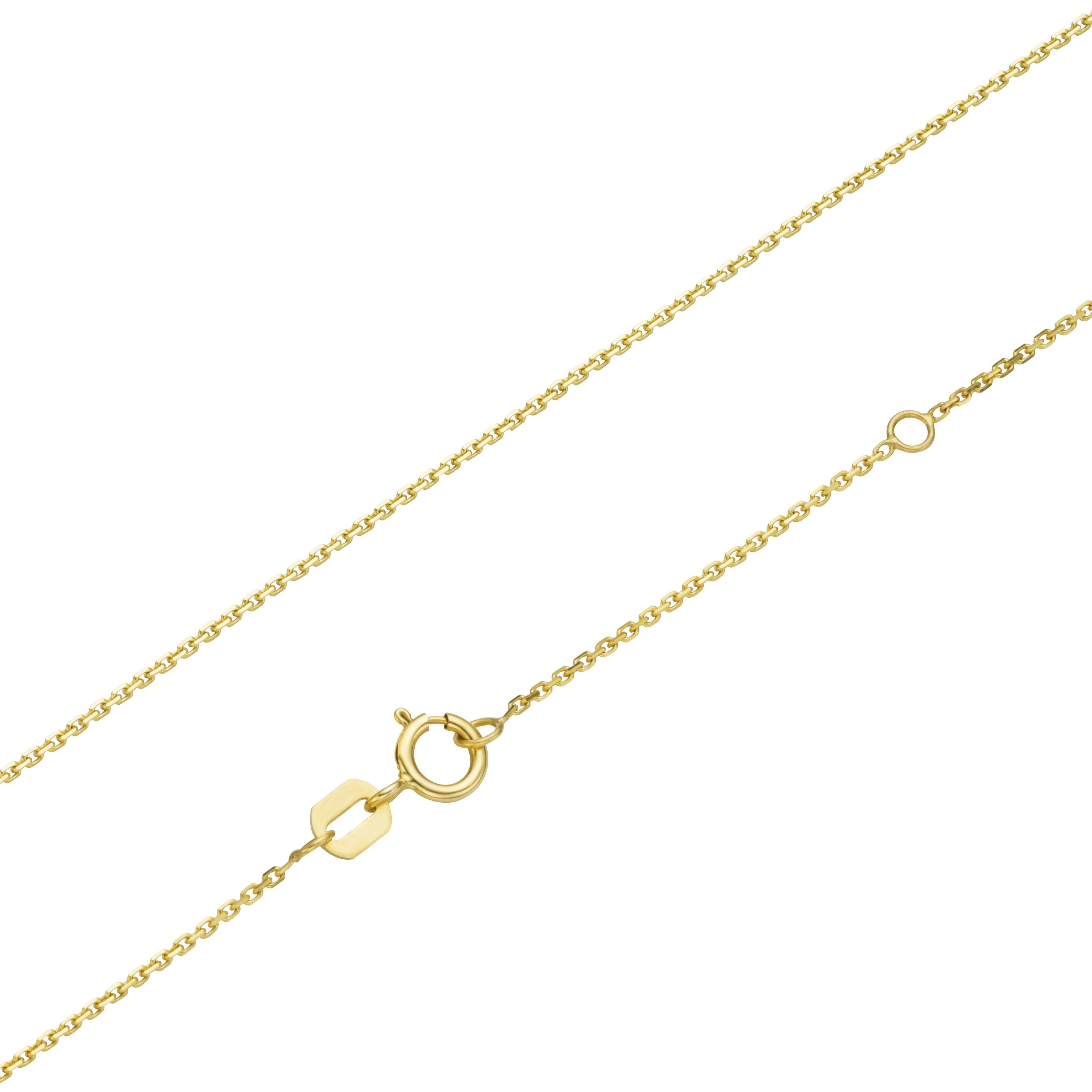 Luigi Merano Kette ohne Anhänger diamantierte Ankerkette, massiv, Gold 375