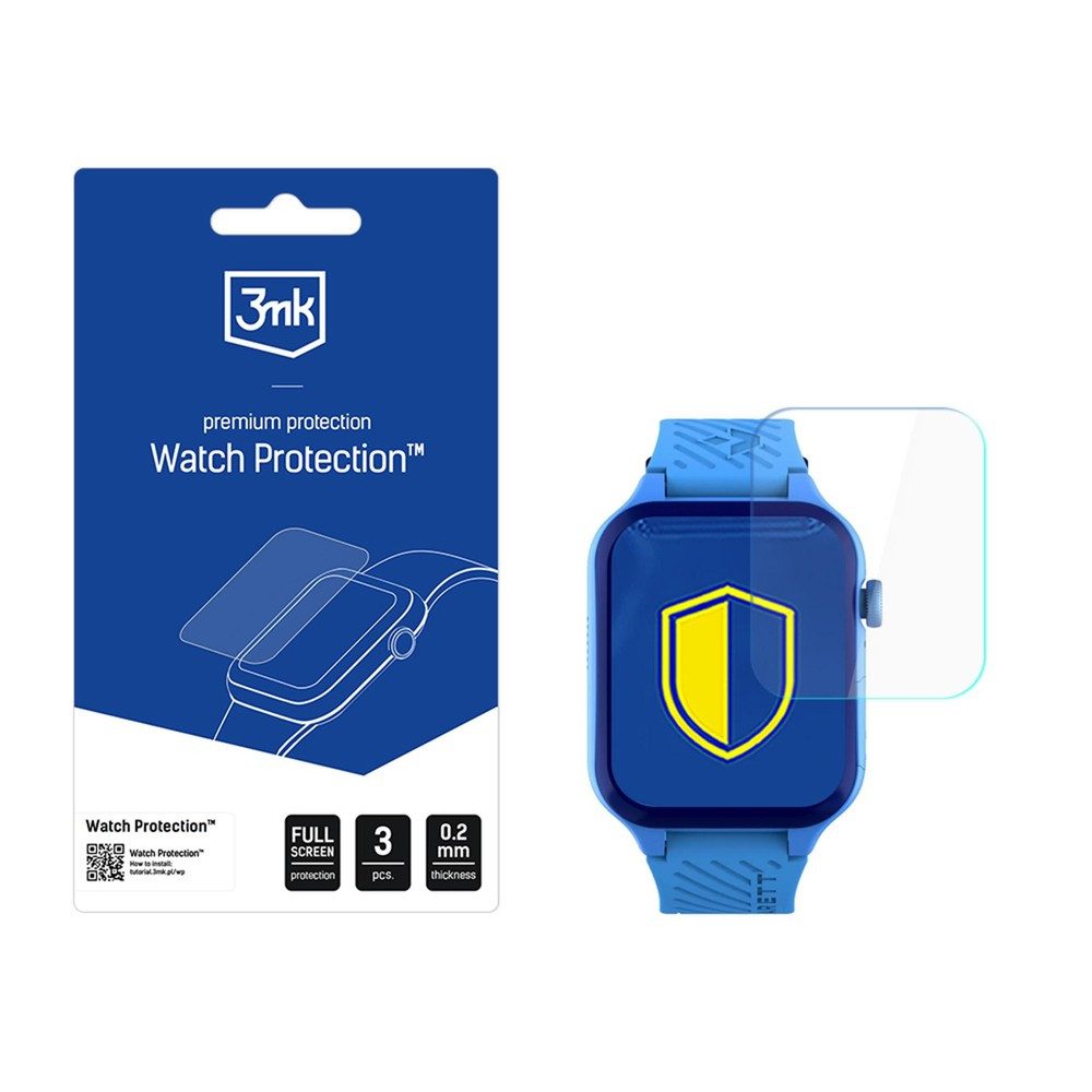 3MK Displayschutzfolie Uhrenglasschutz Bildschirmschutz Schutzfolie für Garrett Essa 2 eSIM 4G, Spar-Set, 3 Stück, Rundumschutz, 0,2 mm dünn, 250 % stärker