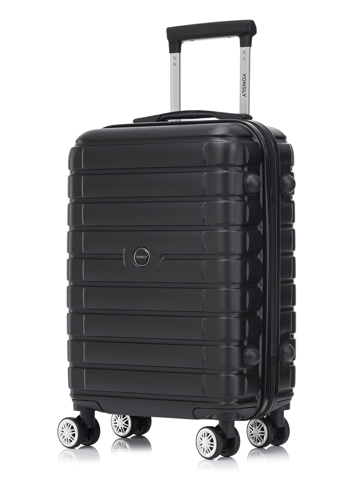 YONSLY Kofferset Reisekoffer Trolley Rollkoffer Hartschale in Größen S/M/L/XL, 4 Rollen, (Einzelkoffer, 1 tlg., Größe wählbar: S, M, L oder XL), aus ABS mit Zahlenschloss, 360°-Rollen und weichem Gummigriff
