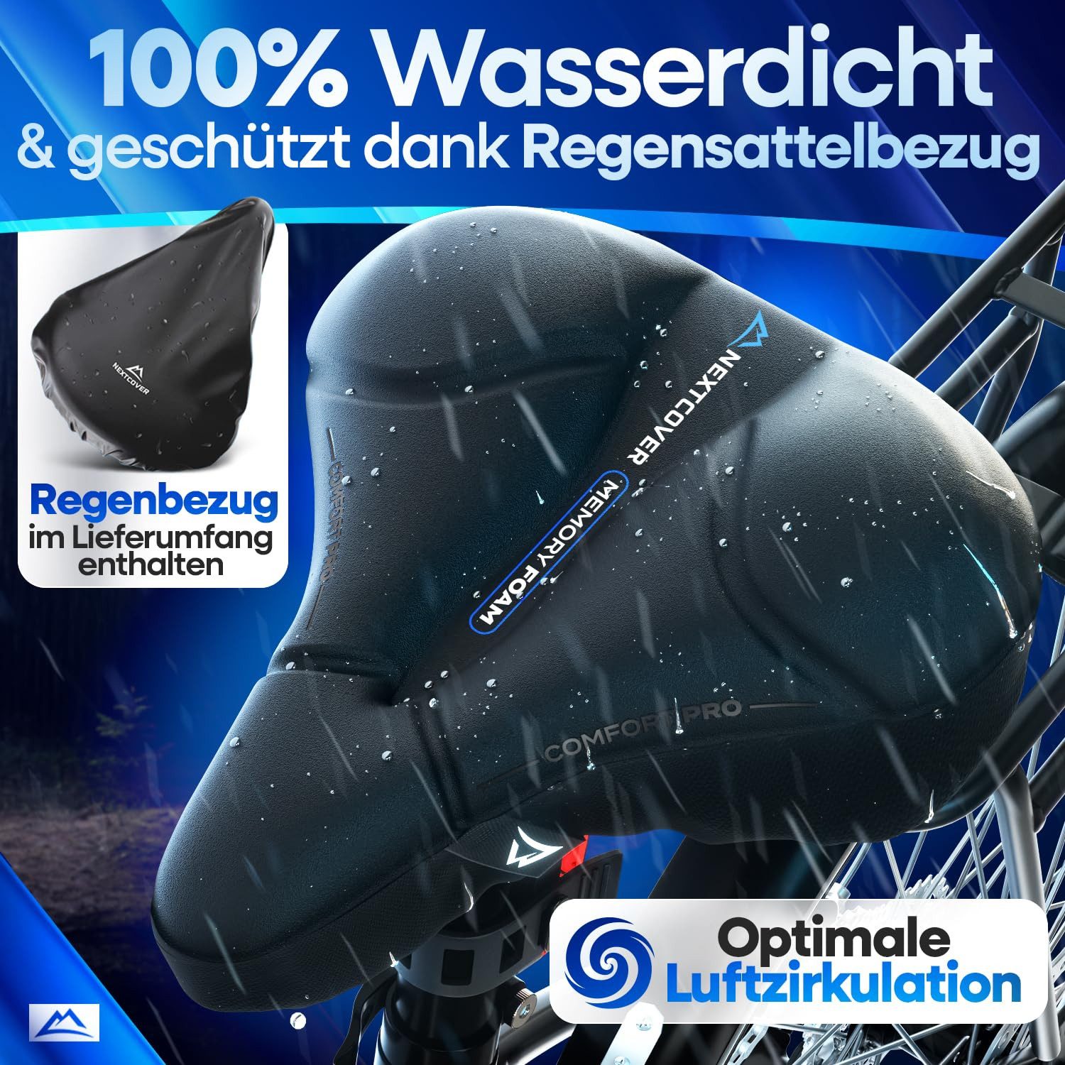 Nextcover Sattelbezug Nextcover® Fahrradsattel Überzug CoverPro mit [Memory Foam 4.0] – Bild 5 von 5