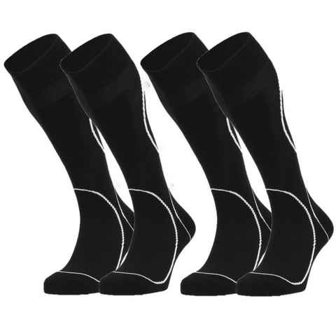 gabriel najdorf Skisocken GSK13 2 paar Schwarz Wintersocken Kniesstrümpfe Kompressionssocken (Beutel, 2 Paar) mit extra starker Polsterung höchste Wärmeisolation Damen und Herren Skisocken Snowboard Extreme Socken