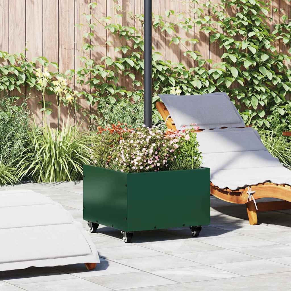 vidaXL Schirmhalter Sonnenschirmständer 11.75 kg Grün Stahl Quadratisch, 1 tlg. – Bild 2 von 5